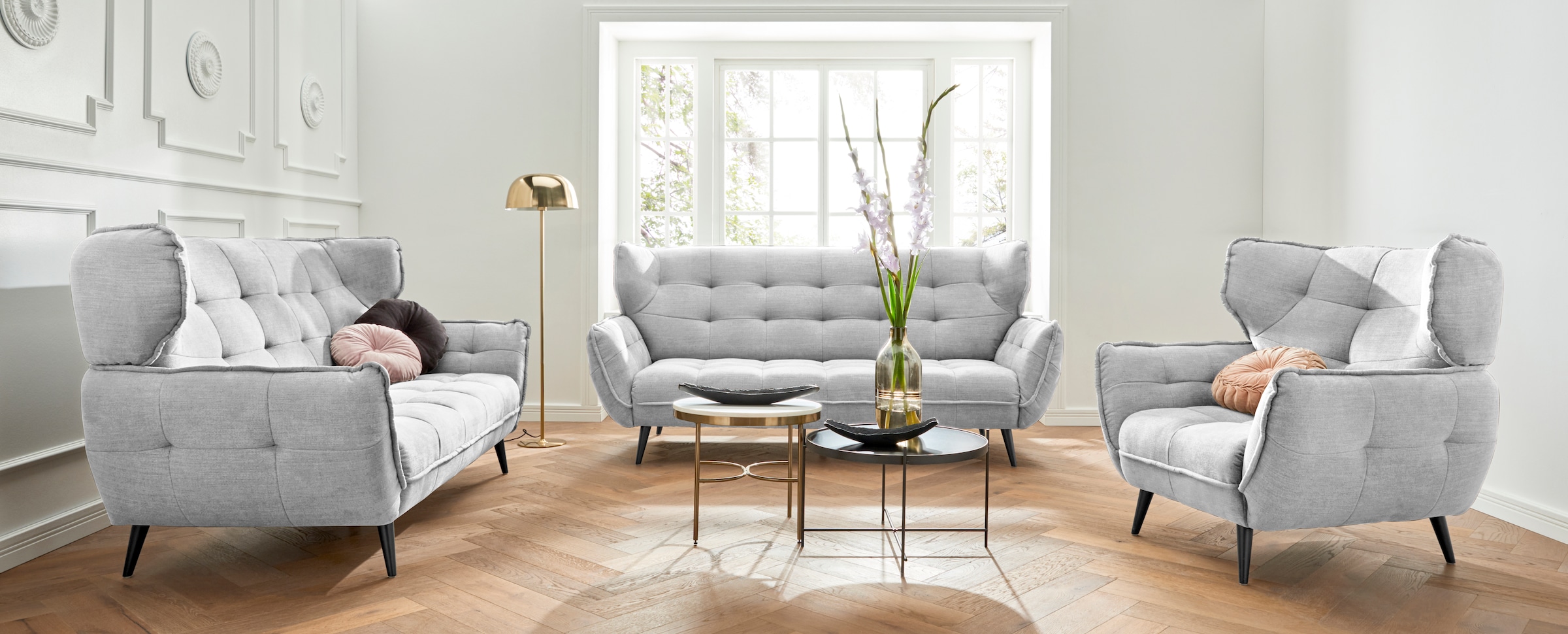 Leonique 3-Sitzer »Ariana«, Big-Sofa bzw. stylischer Hochlehner