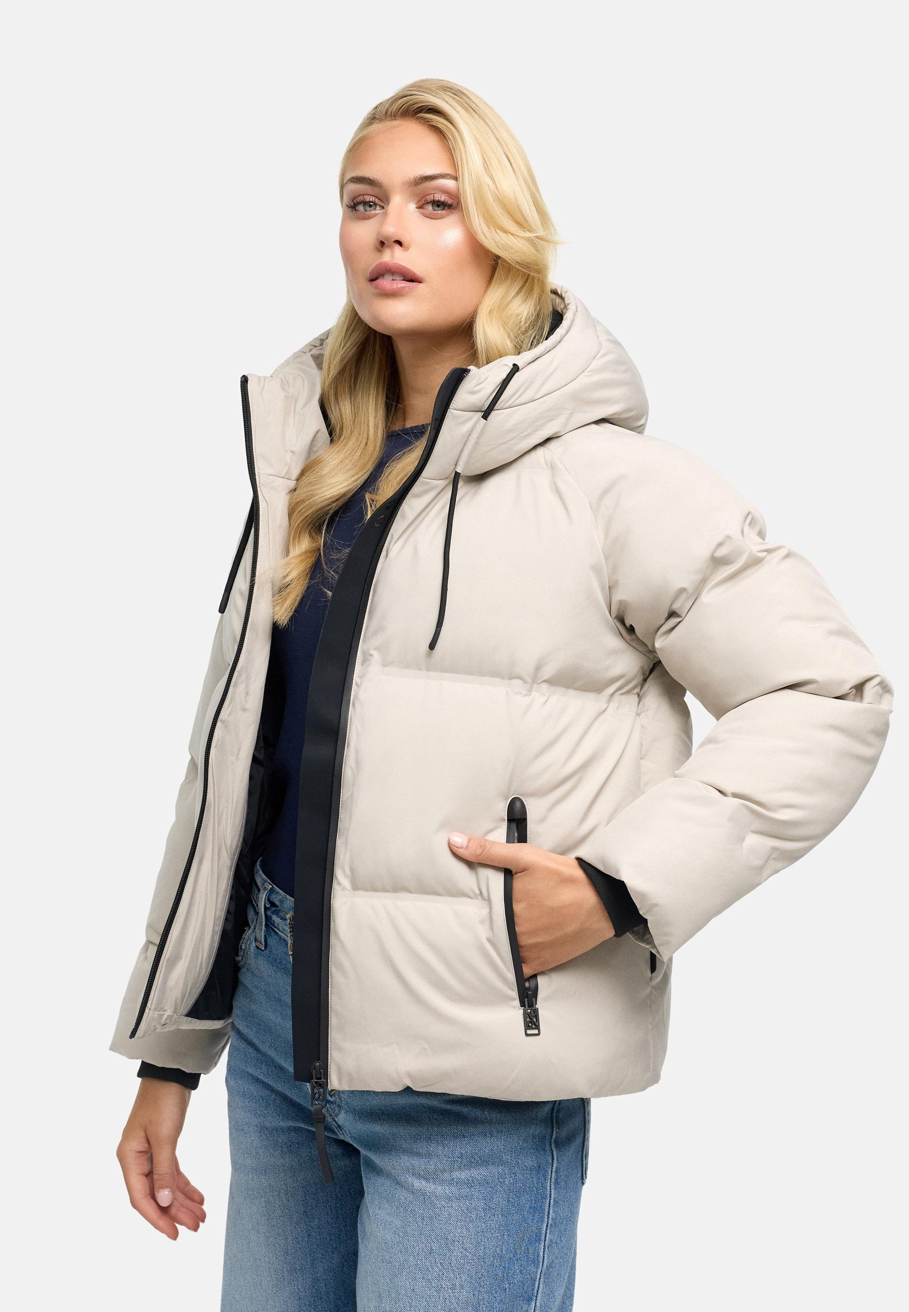 Navahoo Winterjacke »Winterjacke Petit-Puffy 14« mit Kapuze Damen Jacke mit verschweißter Steppung