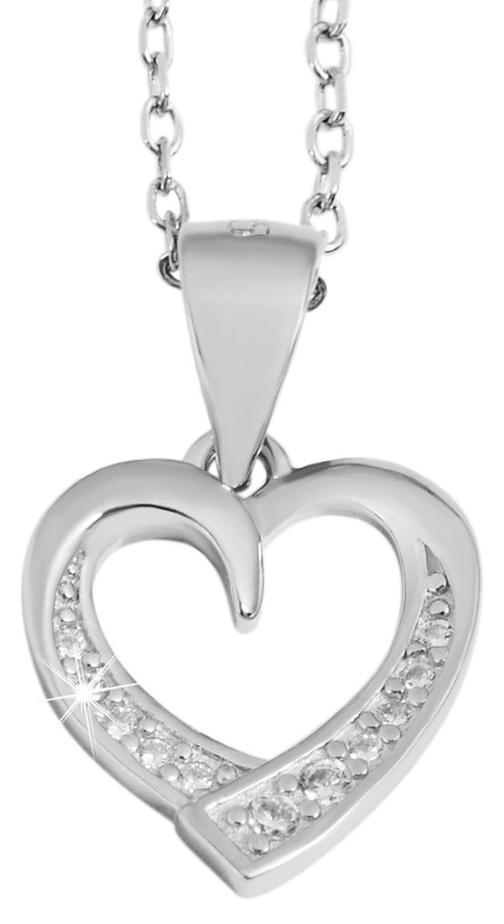 Adelia´s Kettenanhänger »Damen Anhänger ¿ Herzanhänger aus 925 Silber mit Zirkonia«
