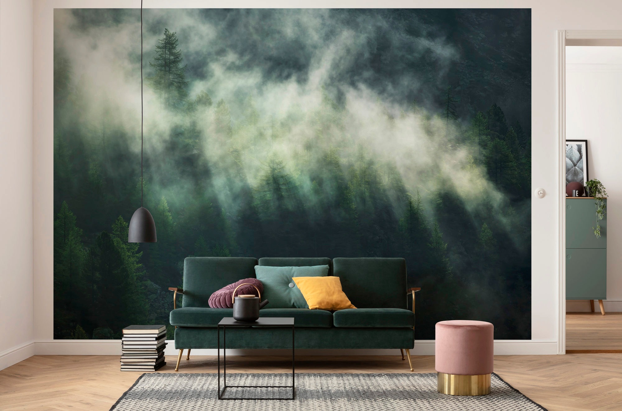 Komar Vliestapete »Digitaldruck Vlies - Misty Crowns - Größe 350 x 250 cm«, bedruckt, Wohnzimmer, Schlafzimmer