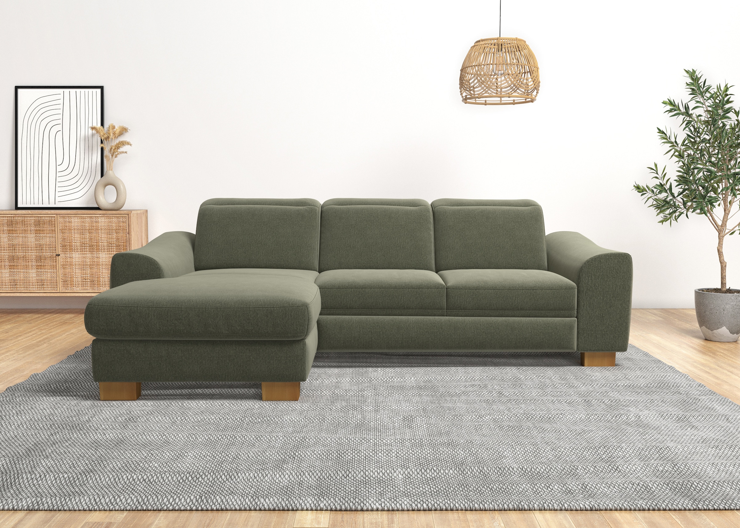 Home affaire Ecksofa »Dundee L-Form«, wahlweise mit Kopfteilverstellung und zusätzlich mit Bettfunktion