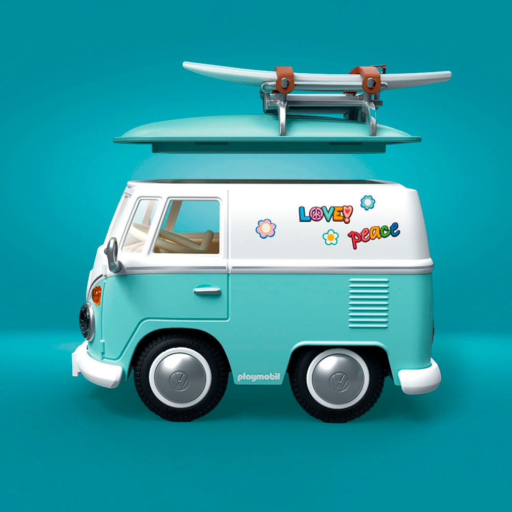 Playmobil® Konstruktions-Spielset »PLAYMOBIL X Volkswagen T1 Camper (71857), Cars«, (31 St.), Made in Europe