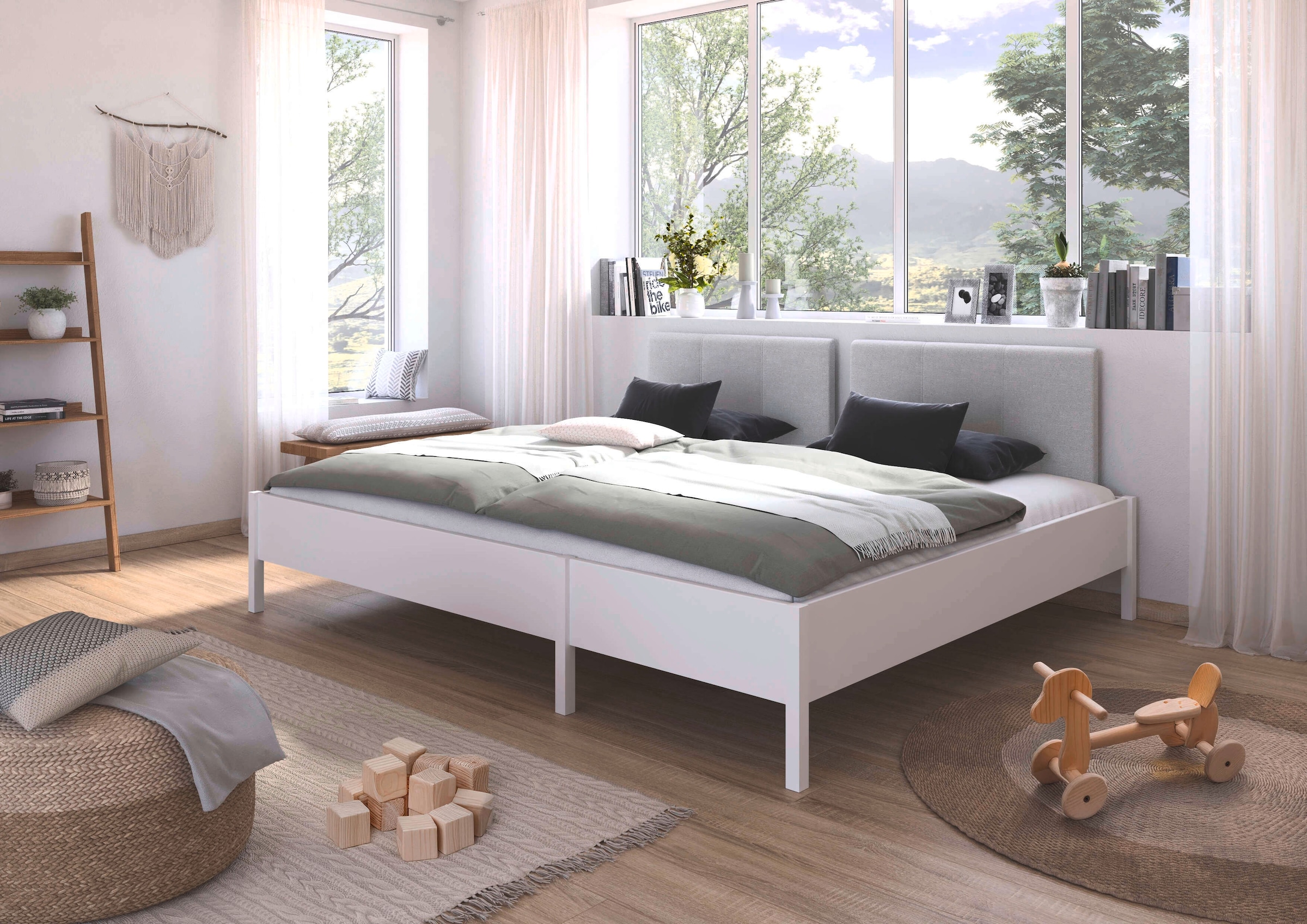 rauch Bett »Familienbett XXL Familiengröße Ehebett Doppelbett Co-Sleeping MARE«, (flexible Umbaumöglichkeit in Einzelbetten), 240x200 cm und 270x200 cm - mit oder ohne Kopfteil MADE IN GERMANY