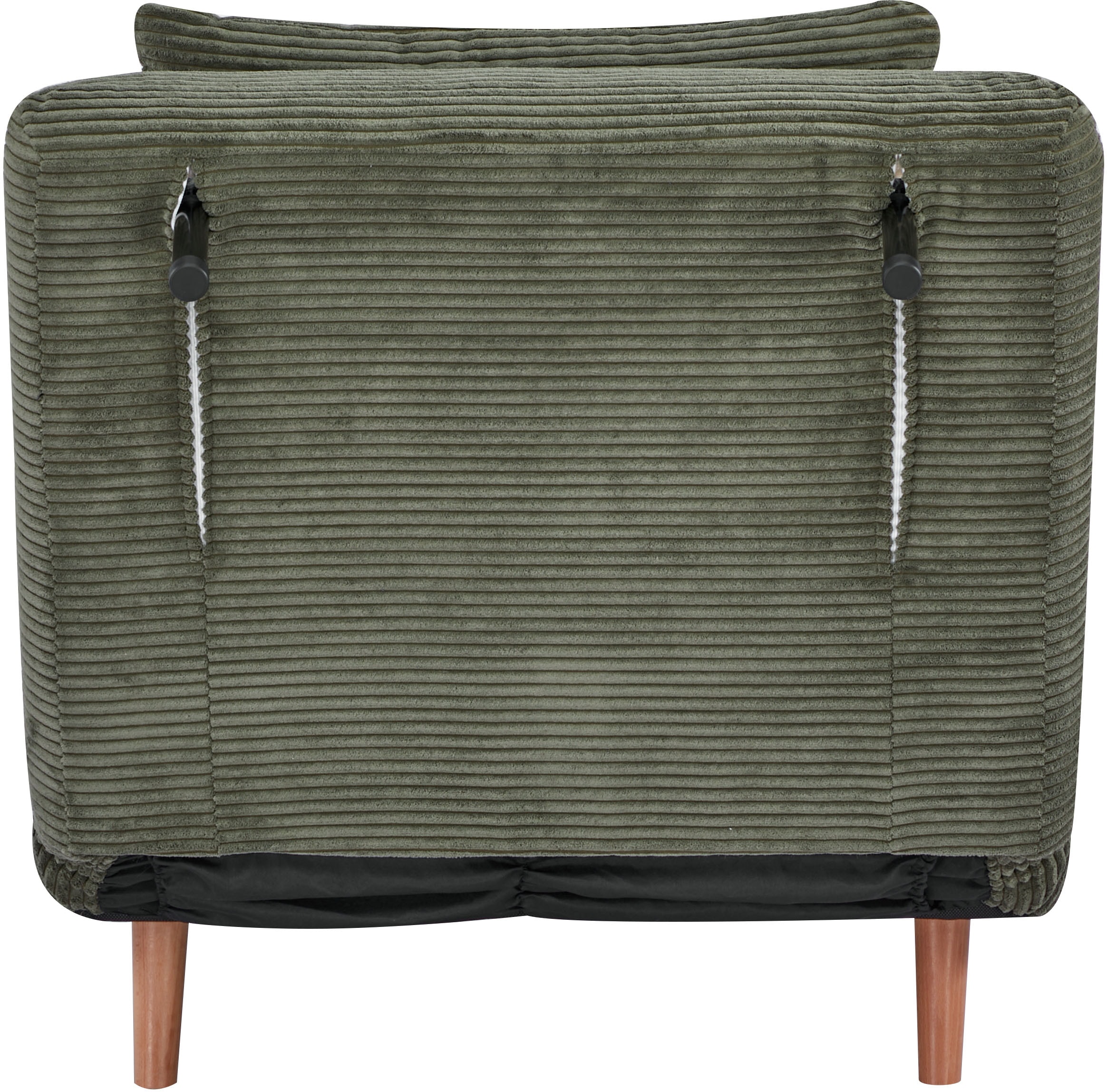 INOSIGN Sessel »AINSLEY«, wandelbar zum Gästebett, Schlafsofa, Webstoff u. Cord-Bezug