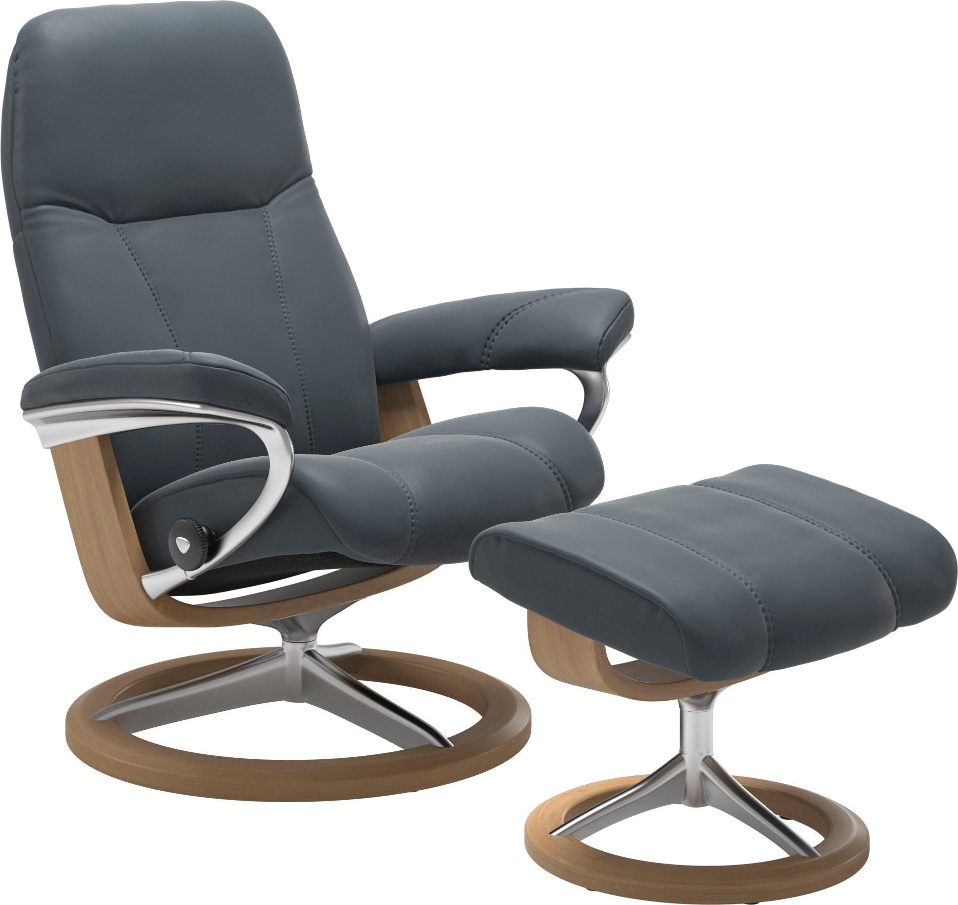 Stressless® Relaxsessel »Consul« Set, Relaxsessel mit Hocker,  mit Hocker, mit Signature Base, Größe M, Gestell Eiche