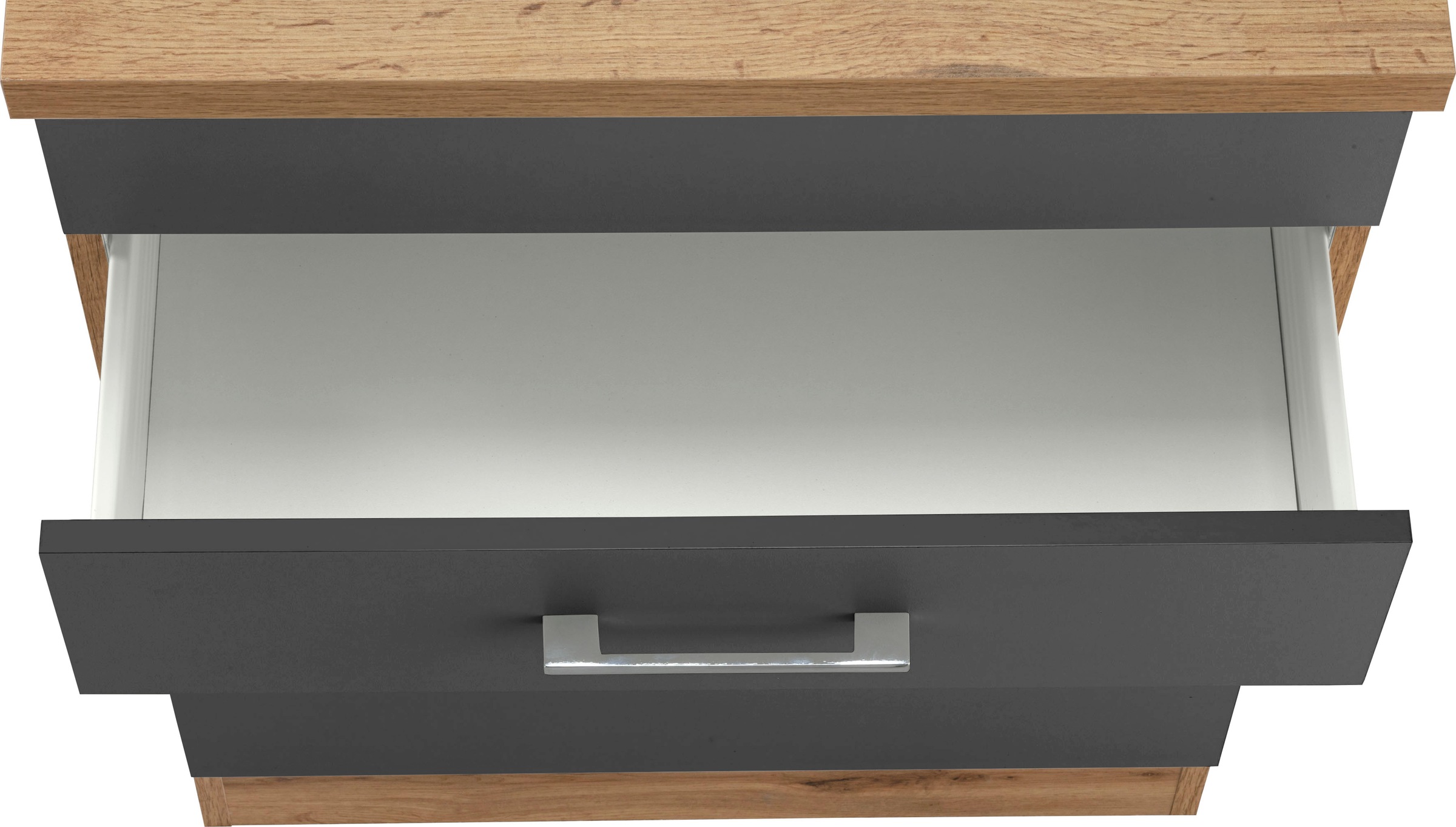 KOCHSTATION Kochfeldumbauschrank »KS-Colmar« 60 cm, mit Metallgriff, 2 Schubkästen und 1 Auszug