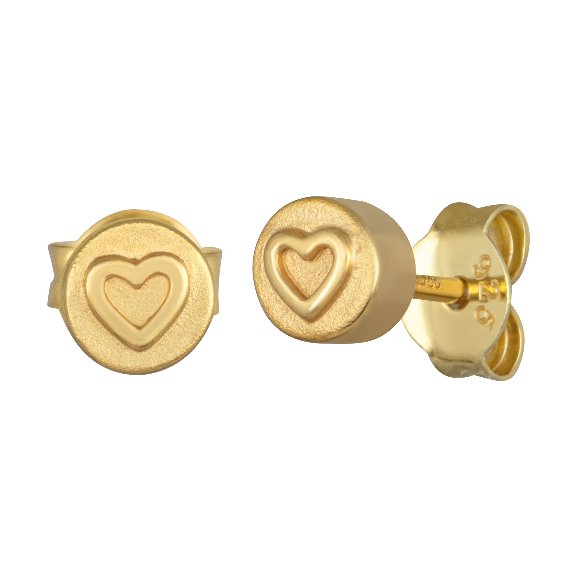 CAÏ Paar Ohrstecker »925/- Sterling Silber vergoldet Herz«