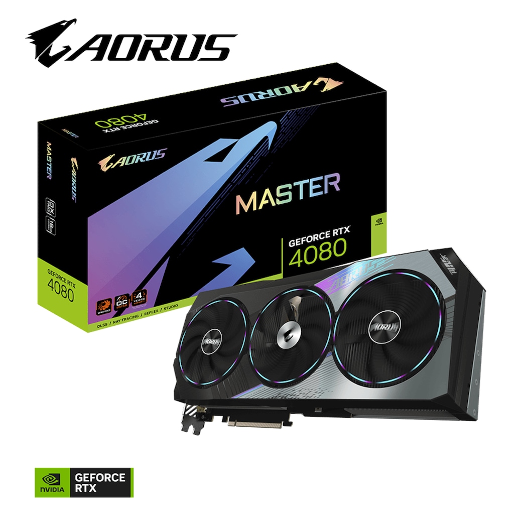 Gigabyte Grafikkarte »AORUS GeForce RTX™ 4080 16GB MASTER«, 16 GB, GDDR6