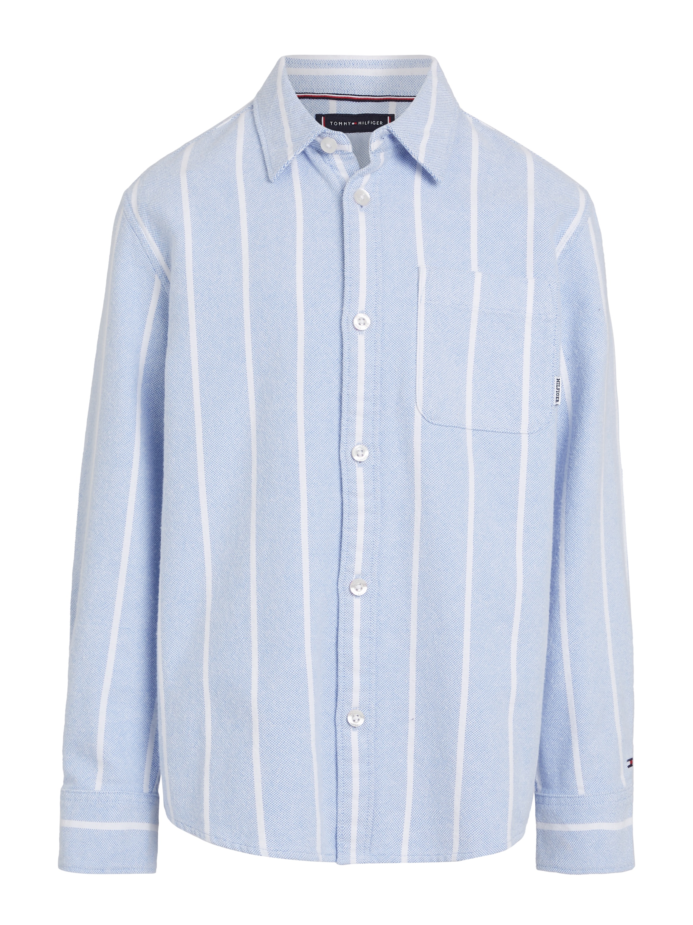 Tommy Hilfiger Langarmhemd »MONOTYPE STRIPES SHIRT LS«, Kinder bis 16 Jahre mit Logoprägung