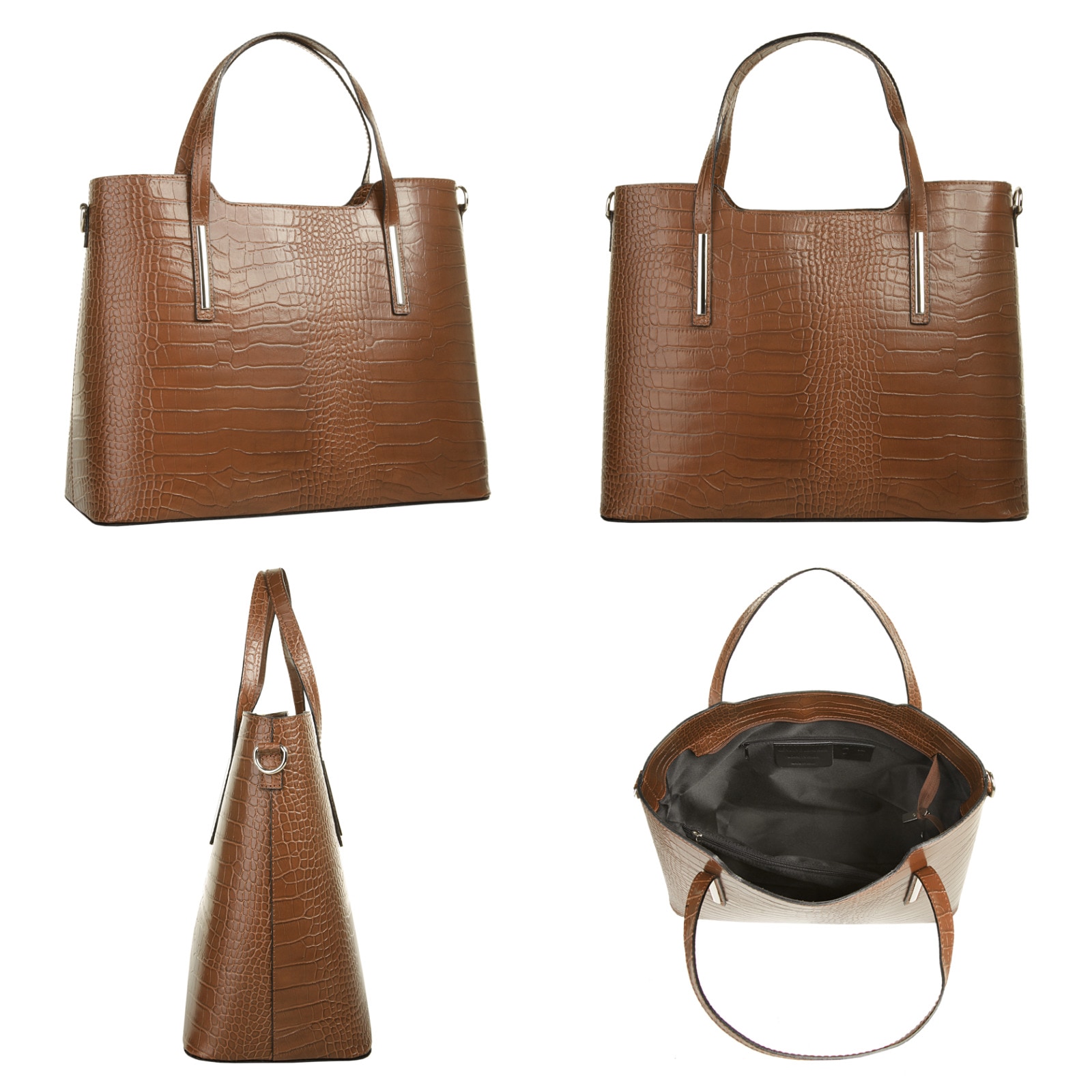 Cluty Henkeltasche, echt Leder, Made in Italy
