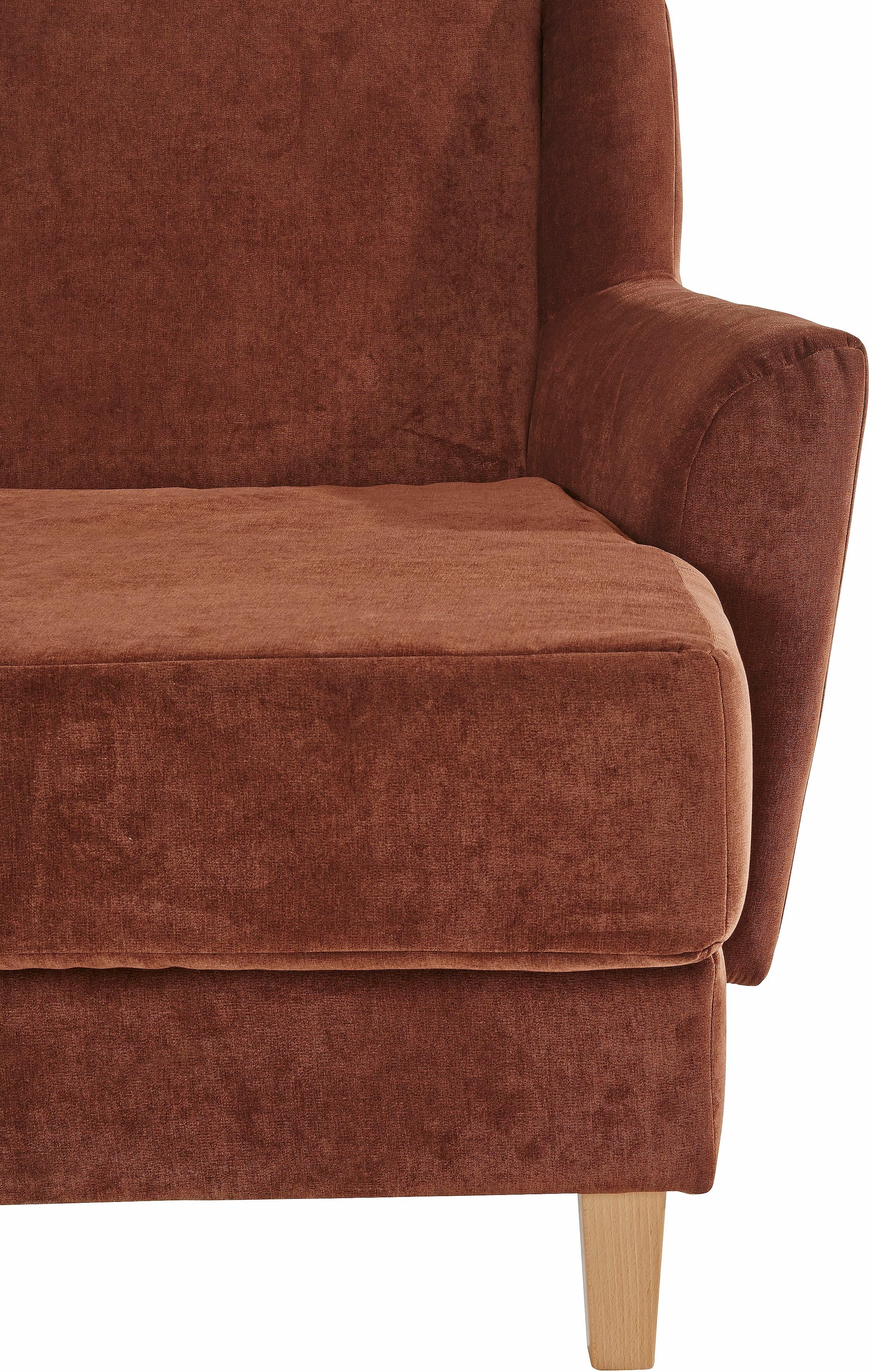 Max Winzer® XXL-Sessel »Julia, Megasessel mit Platz für 2, komfortabel und bequem«, Loungesessel in Ohrenbackenoptik, zeitlos und elegant, Holzfuß
