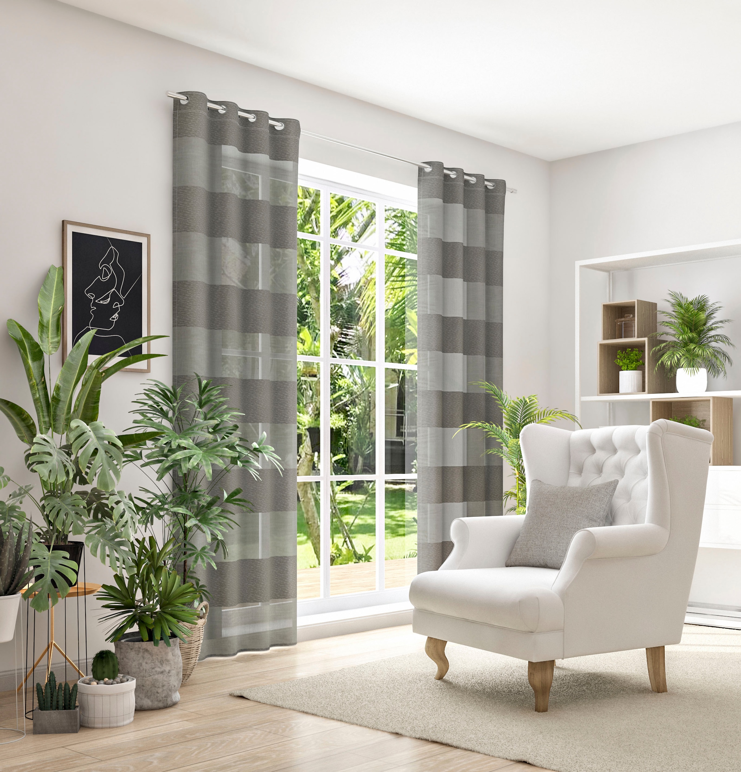 Neutex for you! Vorhang »SONORA«, (1 St.), 3D Musterung im Leinen-Look
