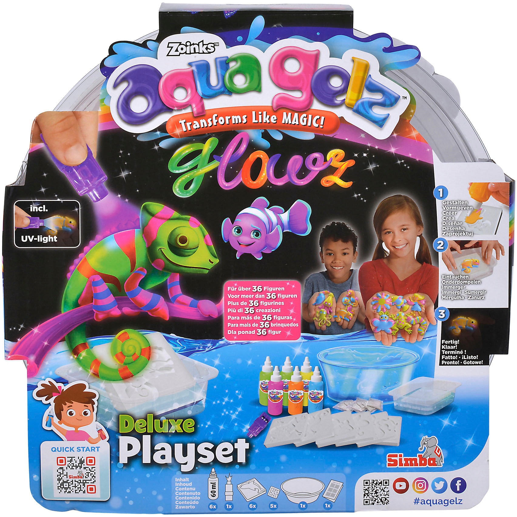 SIMBA Kreativset »Aqua Gelz Deluxe Set Glowz«, mit Leuchteffekt