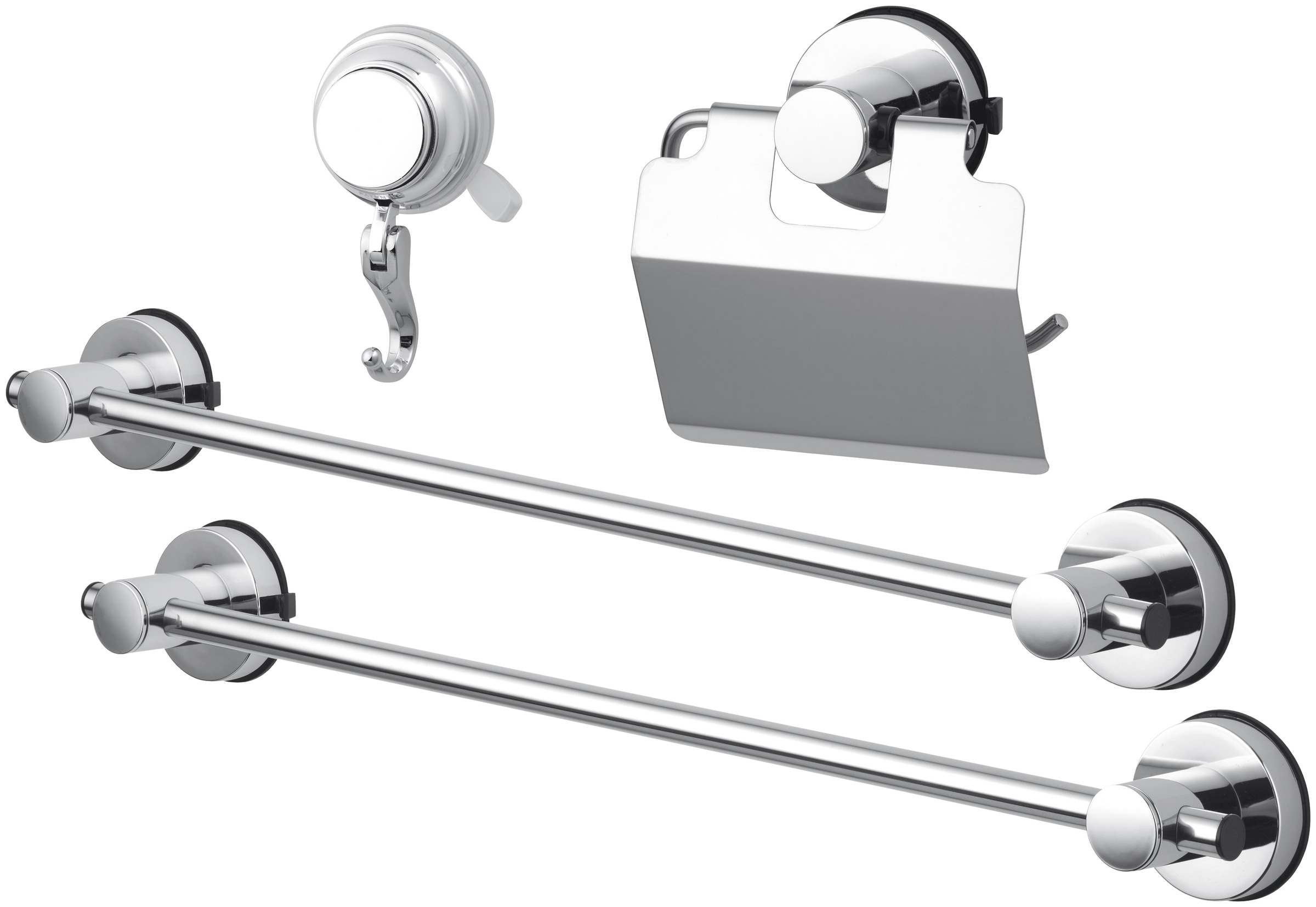 GSW Badaccessoires-Sets »HOOKIE System® 4-teilig«, Intelligenter Saughaken, roter Ring zeigt Saugkraftverlust
