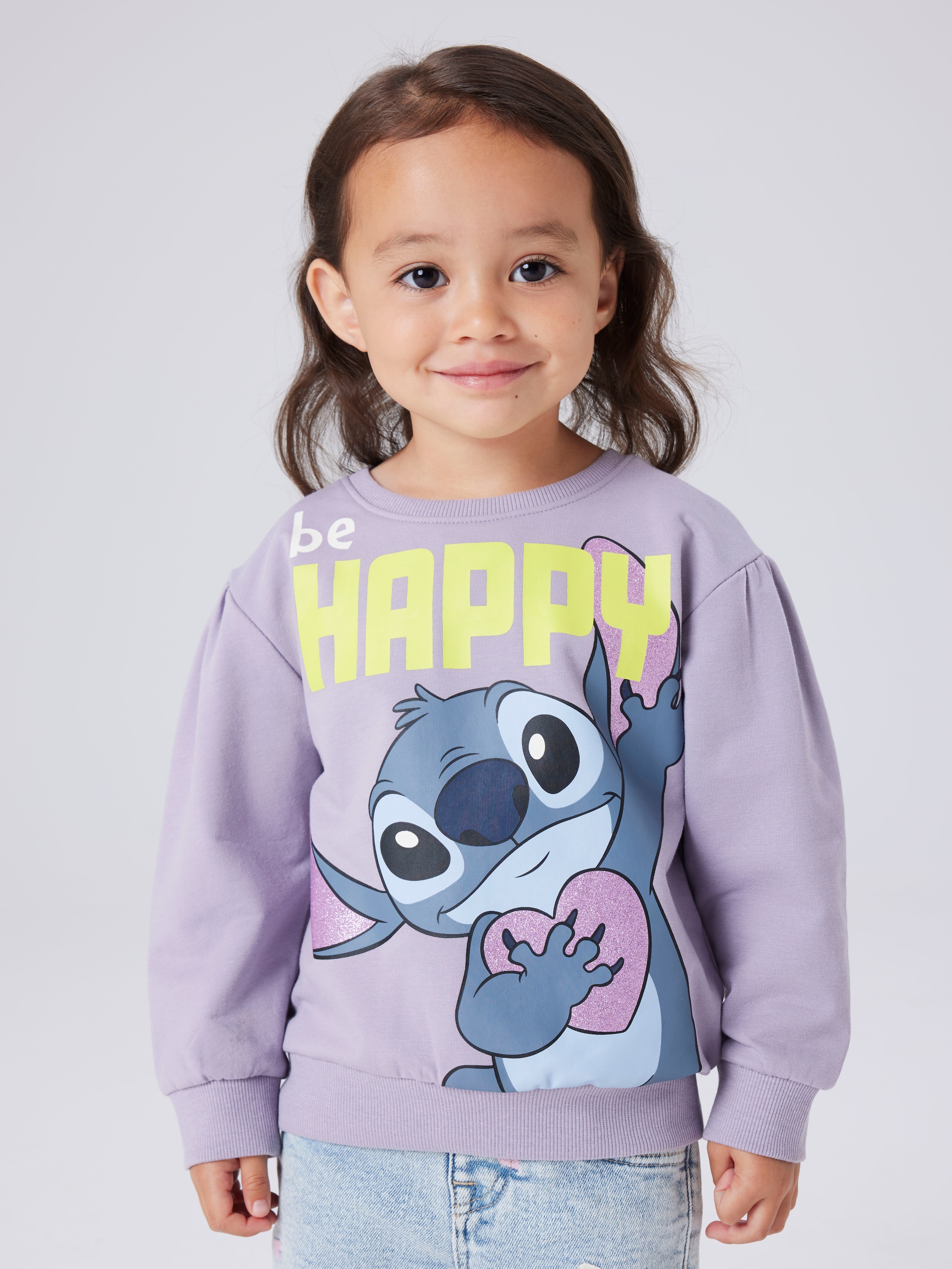 Name It Sweatshirt »NMFDIDI STITCH SWEAT UNB NOOS WDI«, mit Glitzerprint für einen funkelnden und coolen Loo
