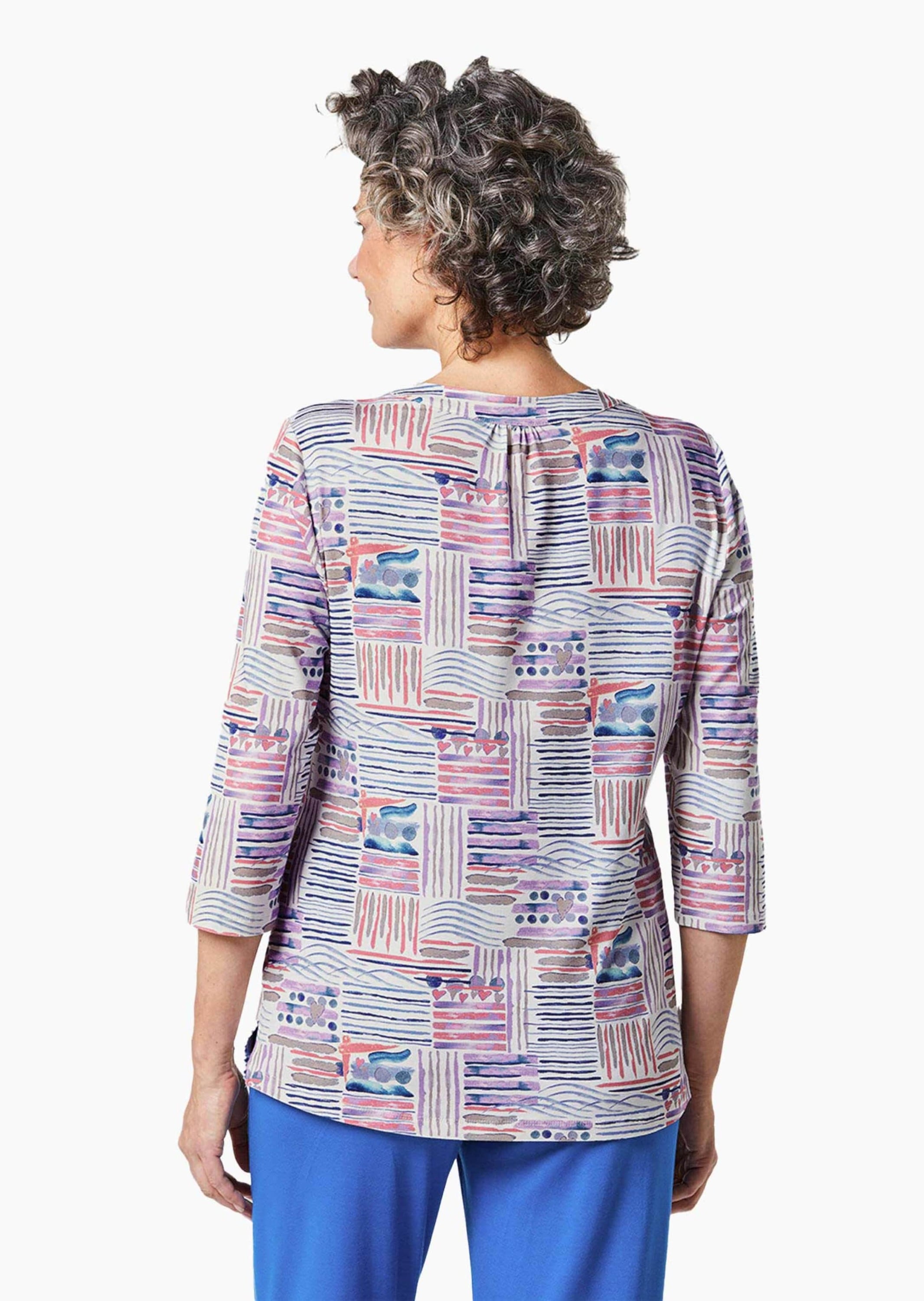GOLDNER Print-Shirt »Tunika-Druckshirt mit Stehkragen«