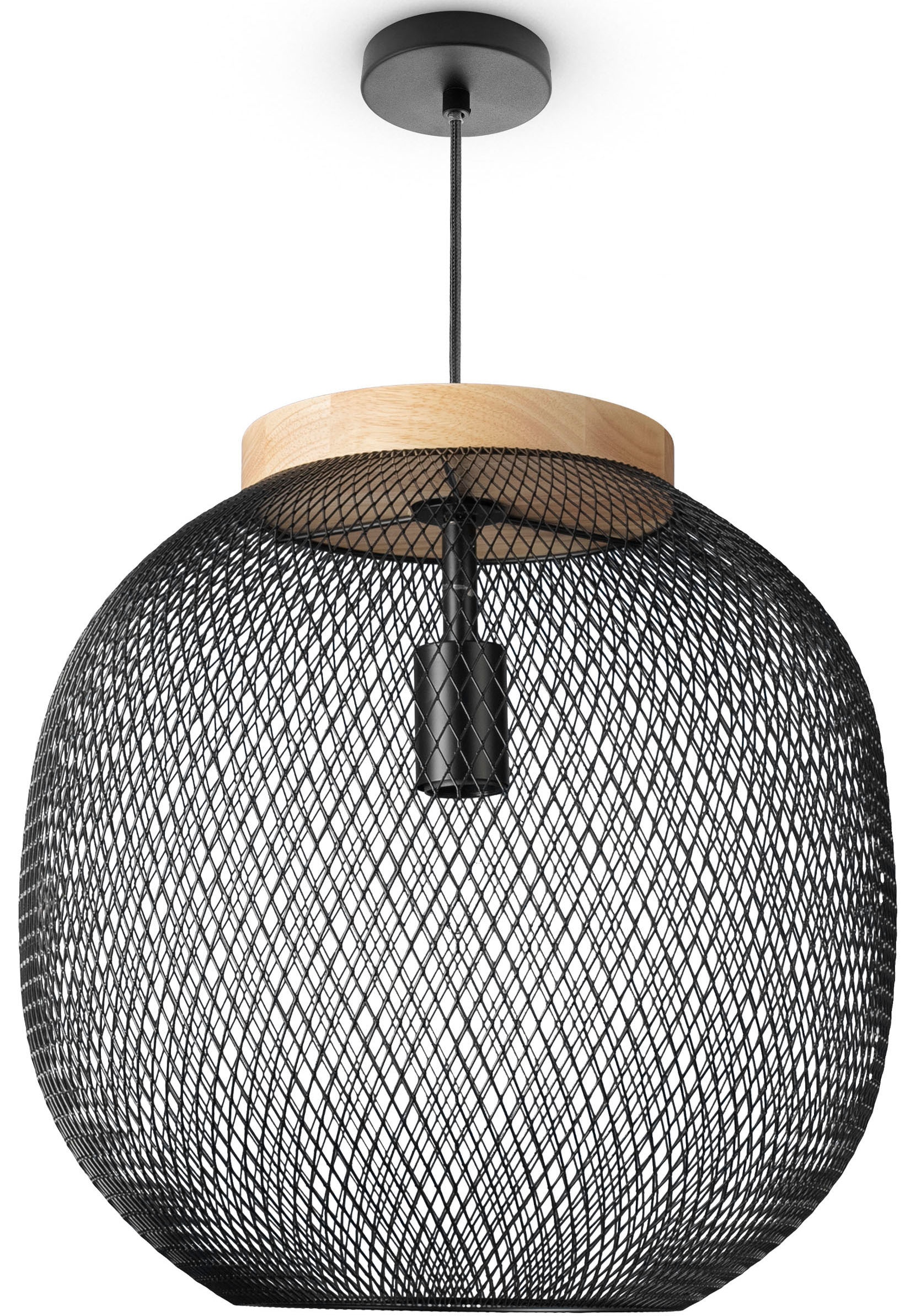 Paco Home Pendelleuchte »TRAPU«, Leuchtmittel E27 | ohne Leuchtmittel, Pendelleuchte Esstisch Metall Korb Retro Pendellampe Vintage E27
