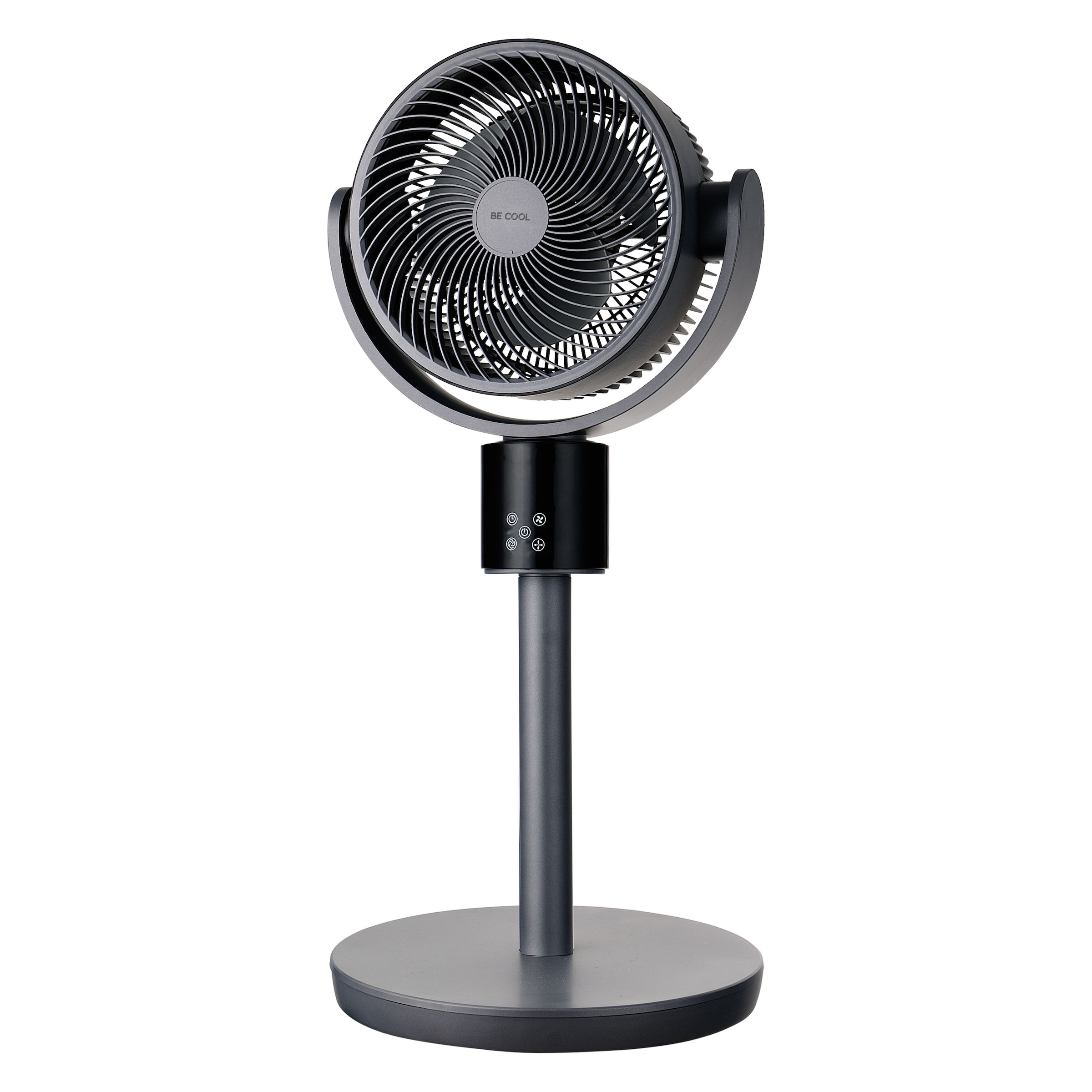 be cool Standventilator »Digitaler Stand- und Tischventilator 26cm grau«, Inverter-Motor, 12 Stufen, H70/V90-Osszilation
