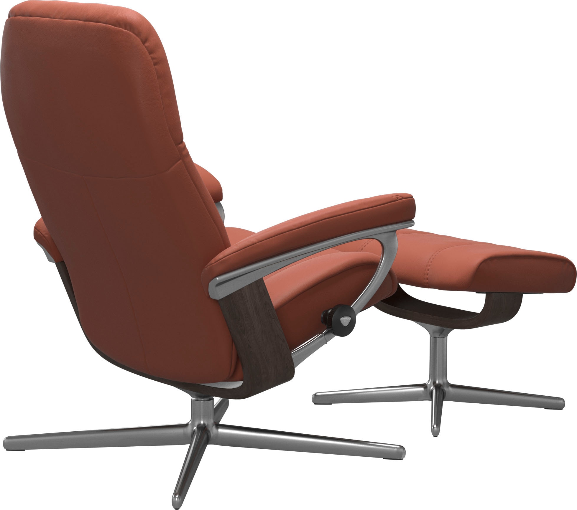 Stressless® Relaxsessel »Consul«, (Set, Relaxsessel mit Hocker), mit Hocker, mit Cross Base, Größe S, M & L, Holzakzent Wenge