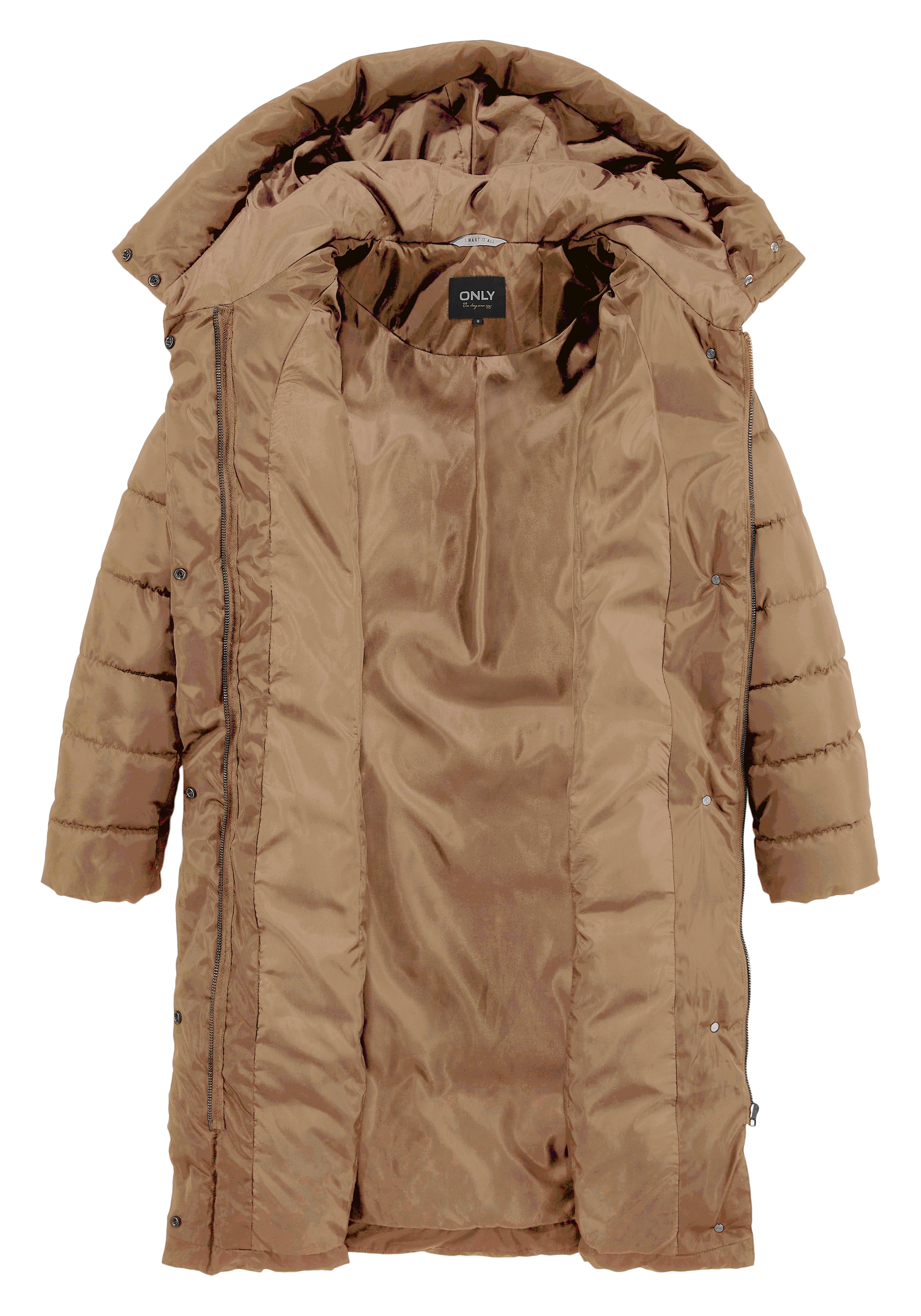 ONLY Steppmantel »ONLTINA PUFFER X LONG COAT OTW«, mit Kapuze