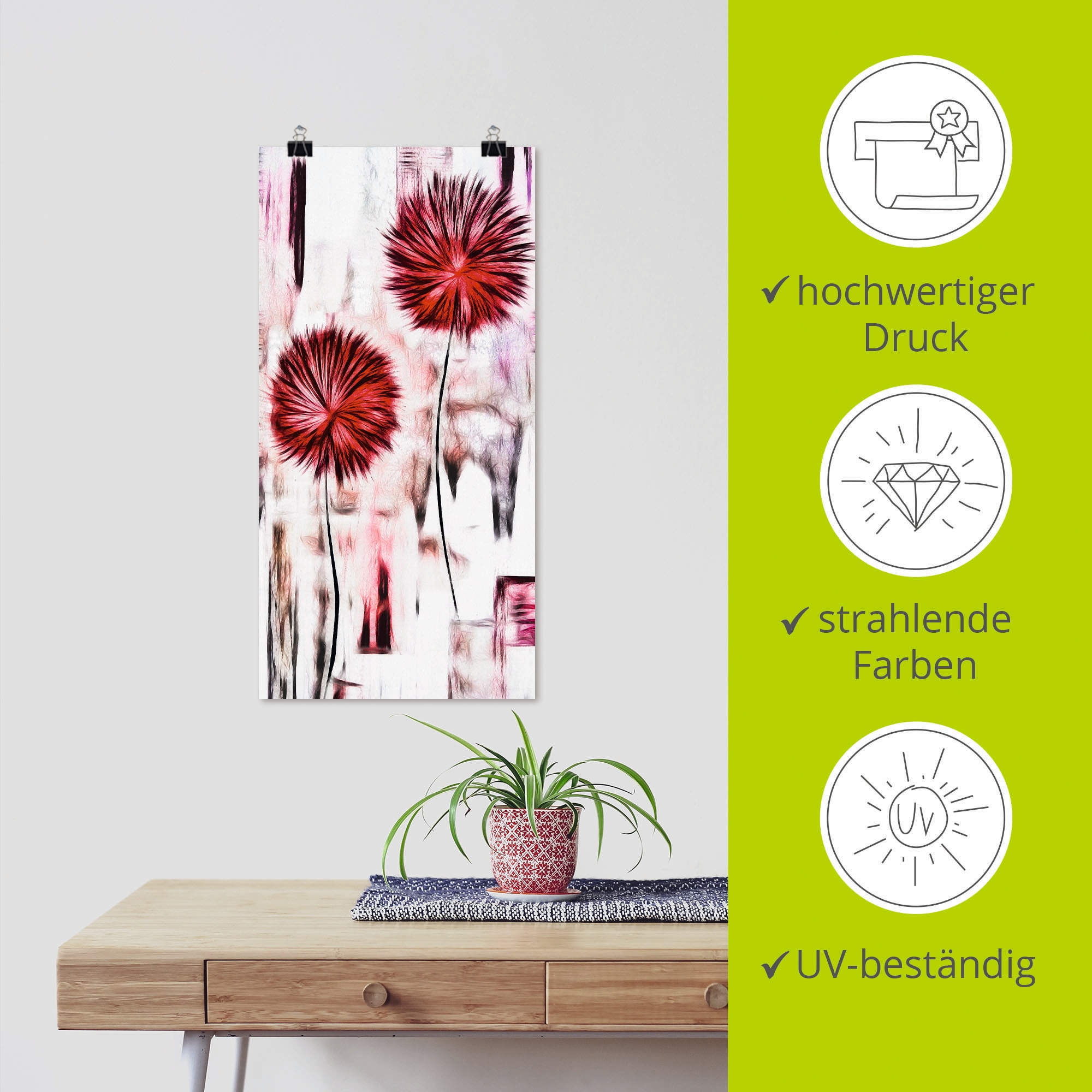 Artland Wandbild »Blumen«, Blumen, (1 St.), als Alubild, Leinwandbild, Wandaufkleber oder Poster in versch. Größen