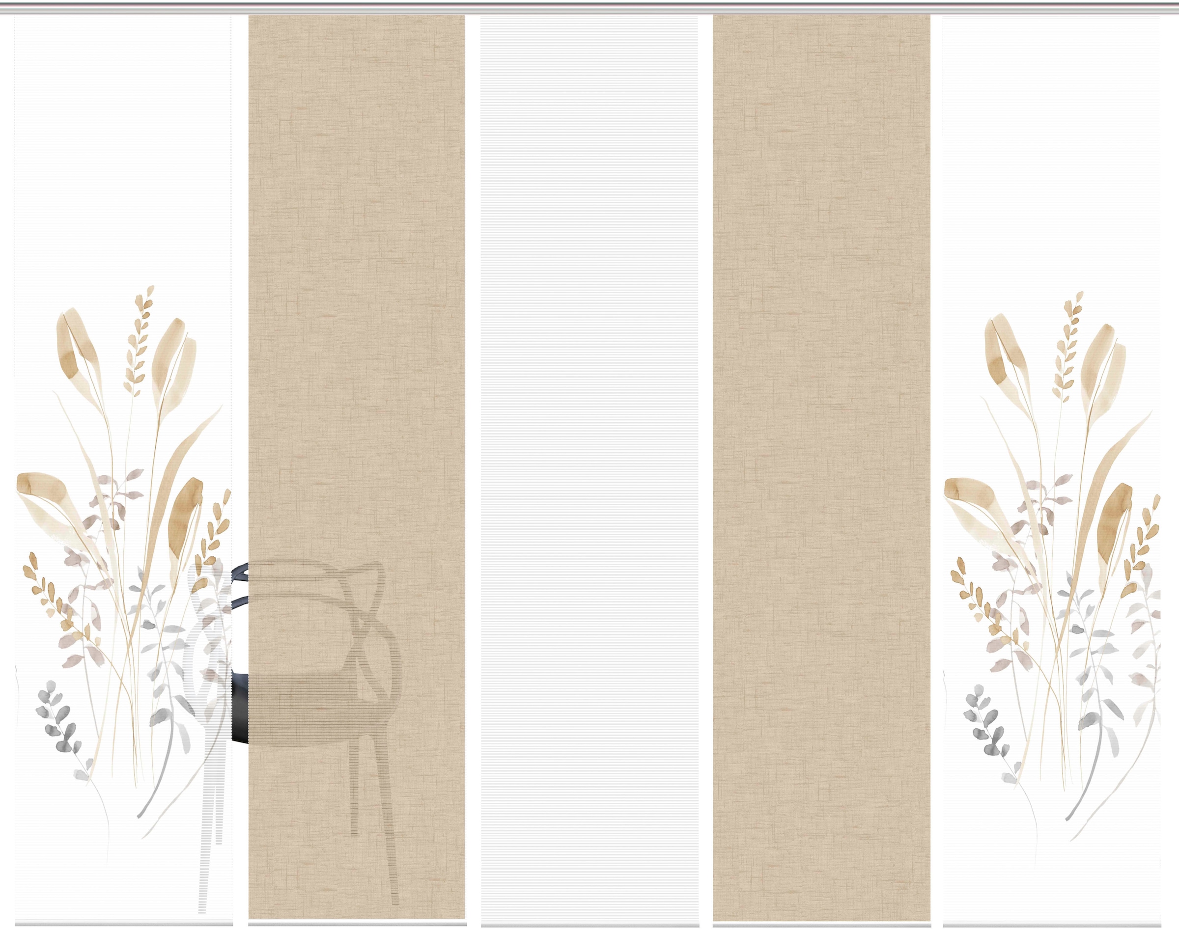 Vision S Schiebegardine »AYENE 5er SET« Paneelwagen 5 Stk. tlg. Schiebevorhang Digidruck 5er Set AYENE