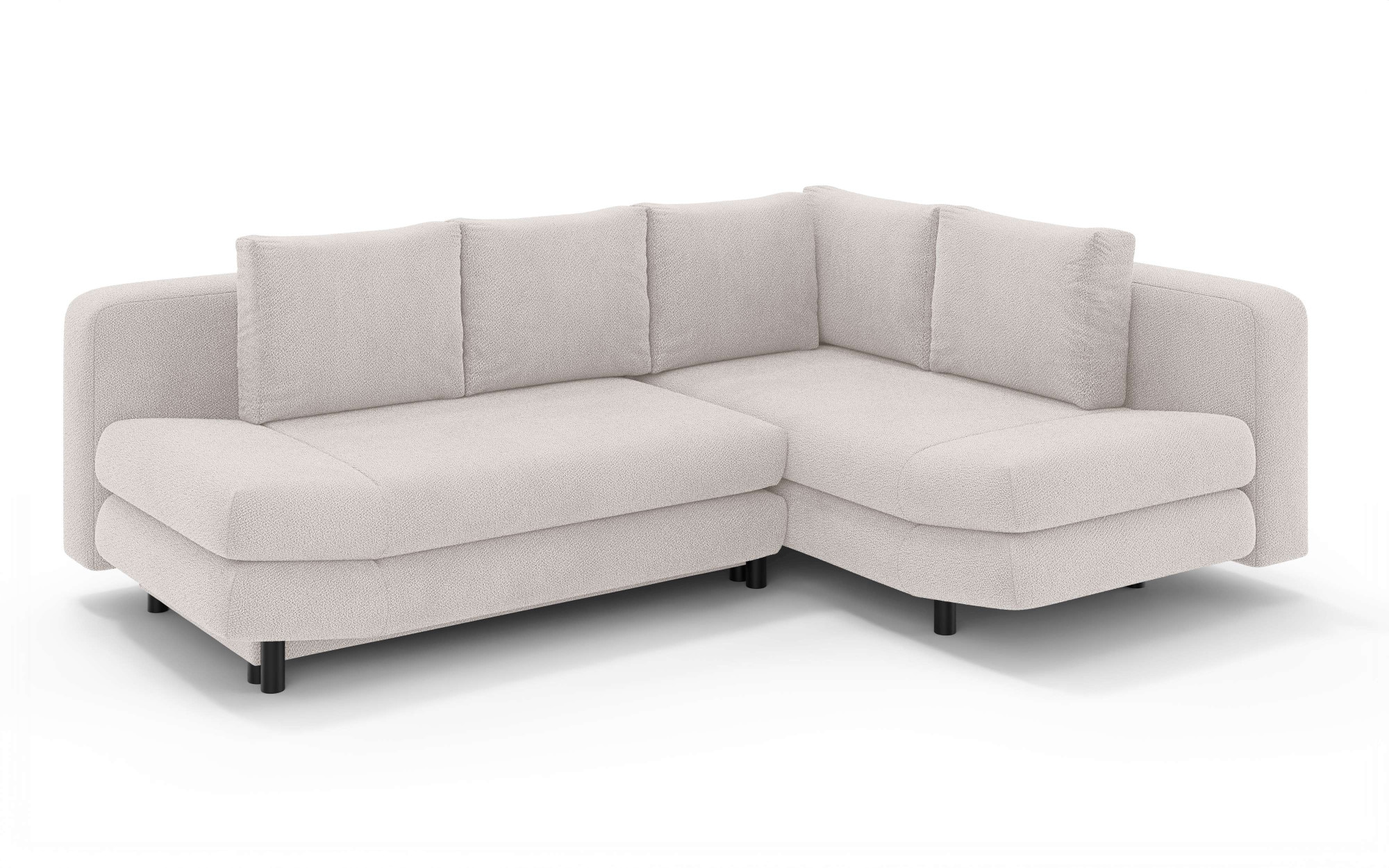 Home affaire Ecksofa »LENNARA Schlafsofa mit Bettkasten, Maße B/T/H: 234/179/85 cm«, L-Form mit Ottomane rechts/links, mit Wellenunterfederung