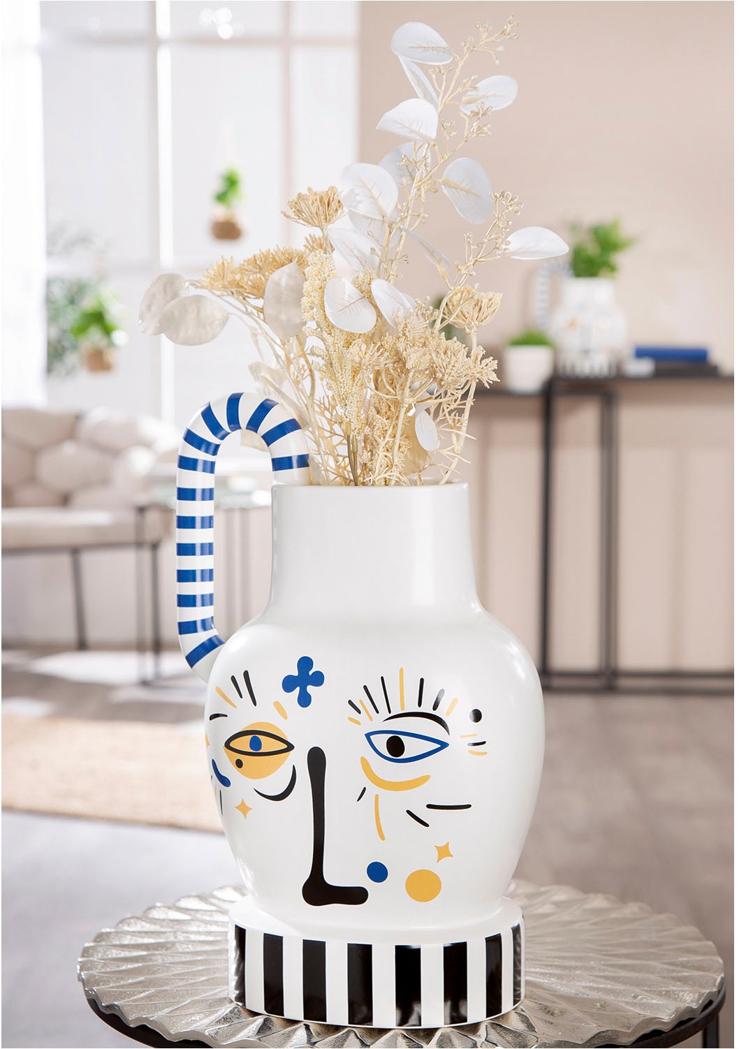 GILDE Tischvase »Henkelvase Fira weiß H. 36 cm«, (1 St.)
