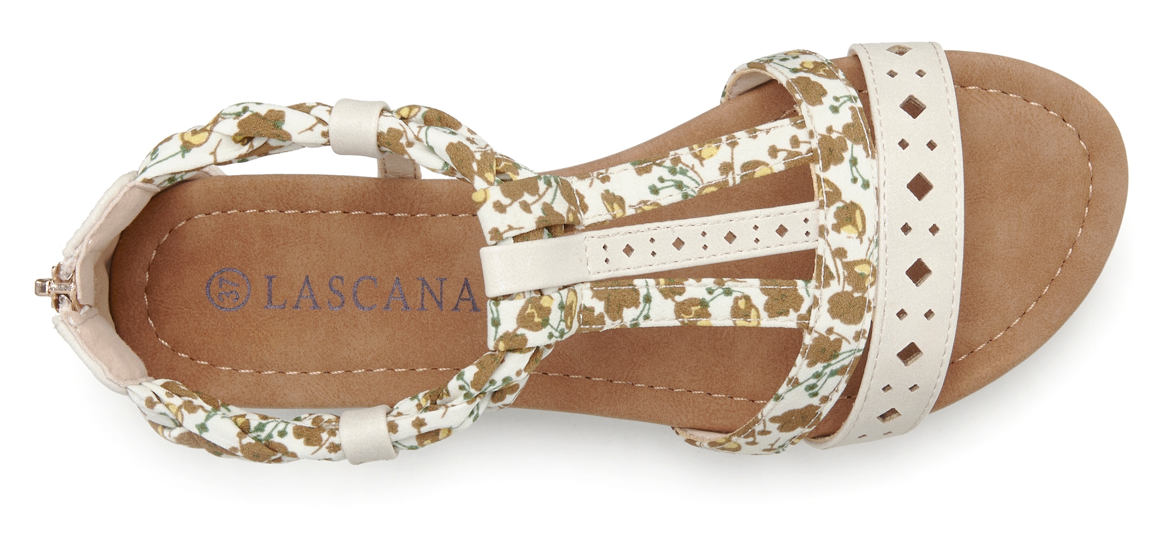 LASCANA Sandale, Sandalette, Sommerschuh mit Riemchen im Festival-Look VEGAN