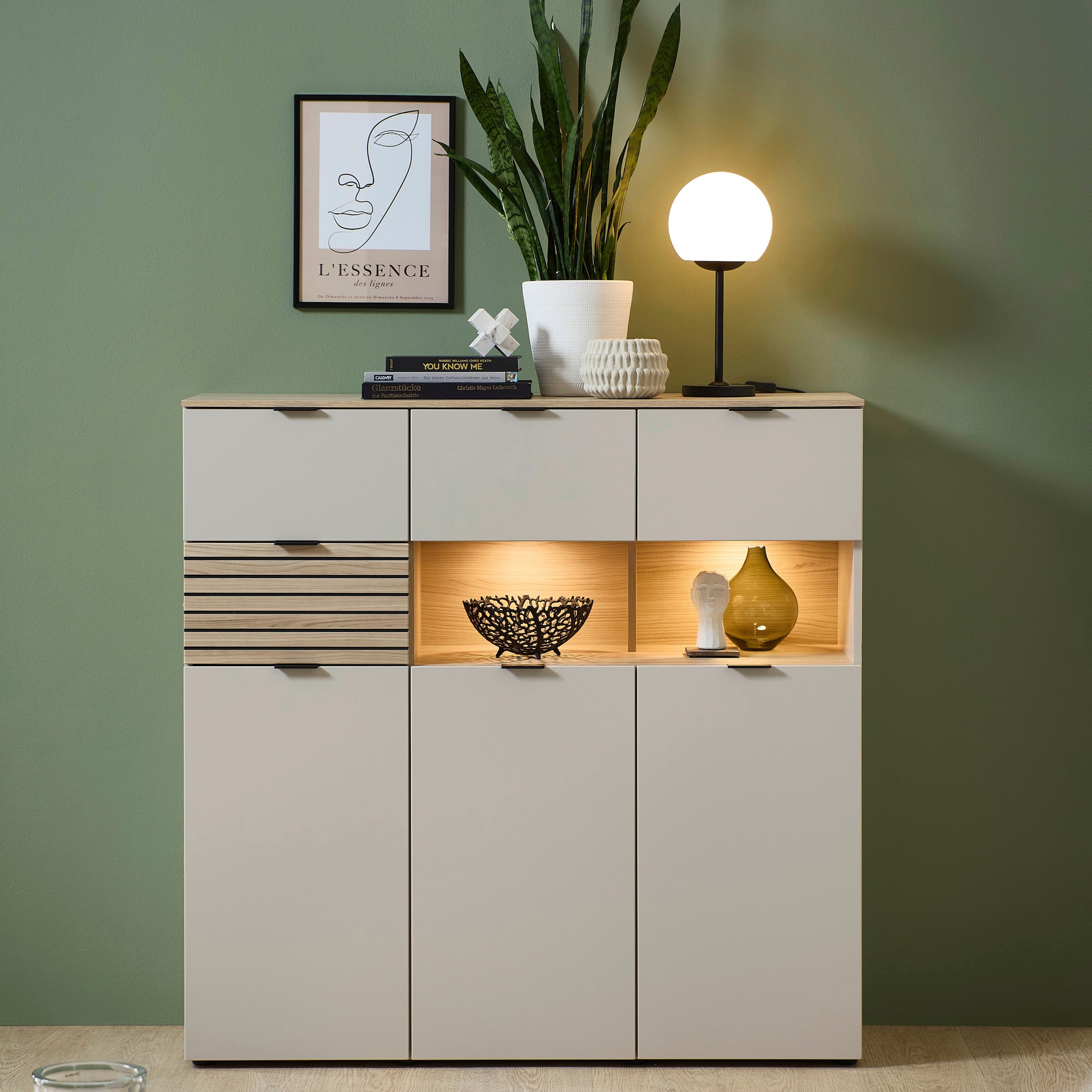 Innostyle Highboard »INA Highboard,  84 x 125 x 45 cm (B/H/T)« 1 Stk. tlg.