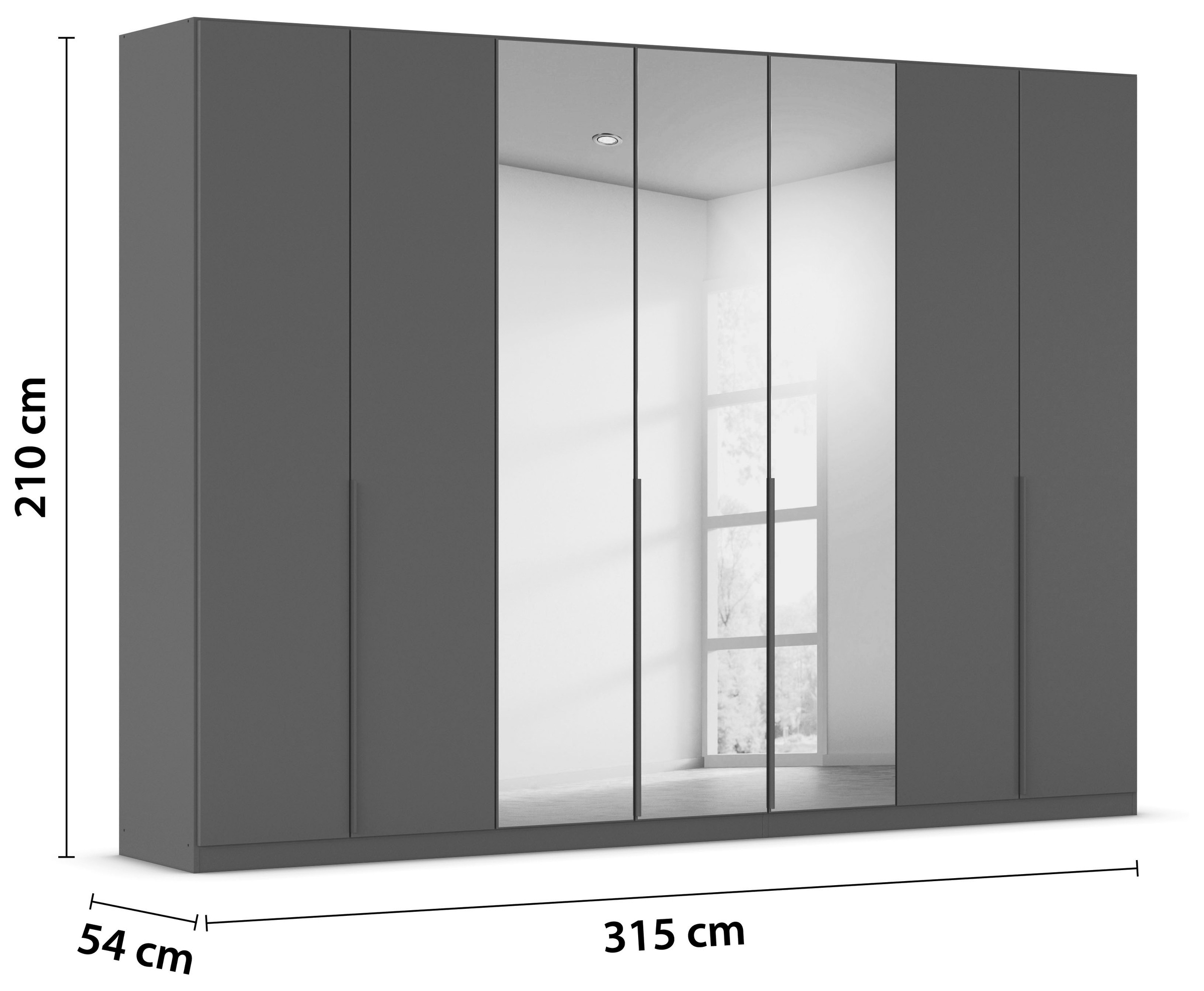 rauch Drehtürenschrank »Kleiderschrank Schrank Garderobe AGORDO mit Dekor- oder Hochglanzfront«, (in zwei Griff-Farben), durchdachte Innenausstattung, in 6 Breiten und 2 Höhen MADE IN GERMANY