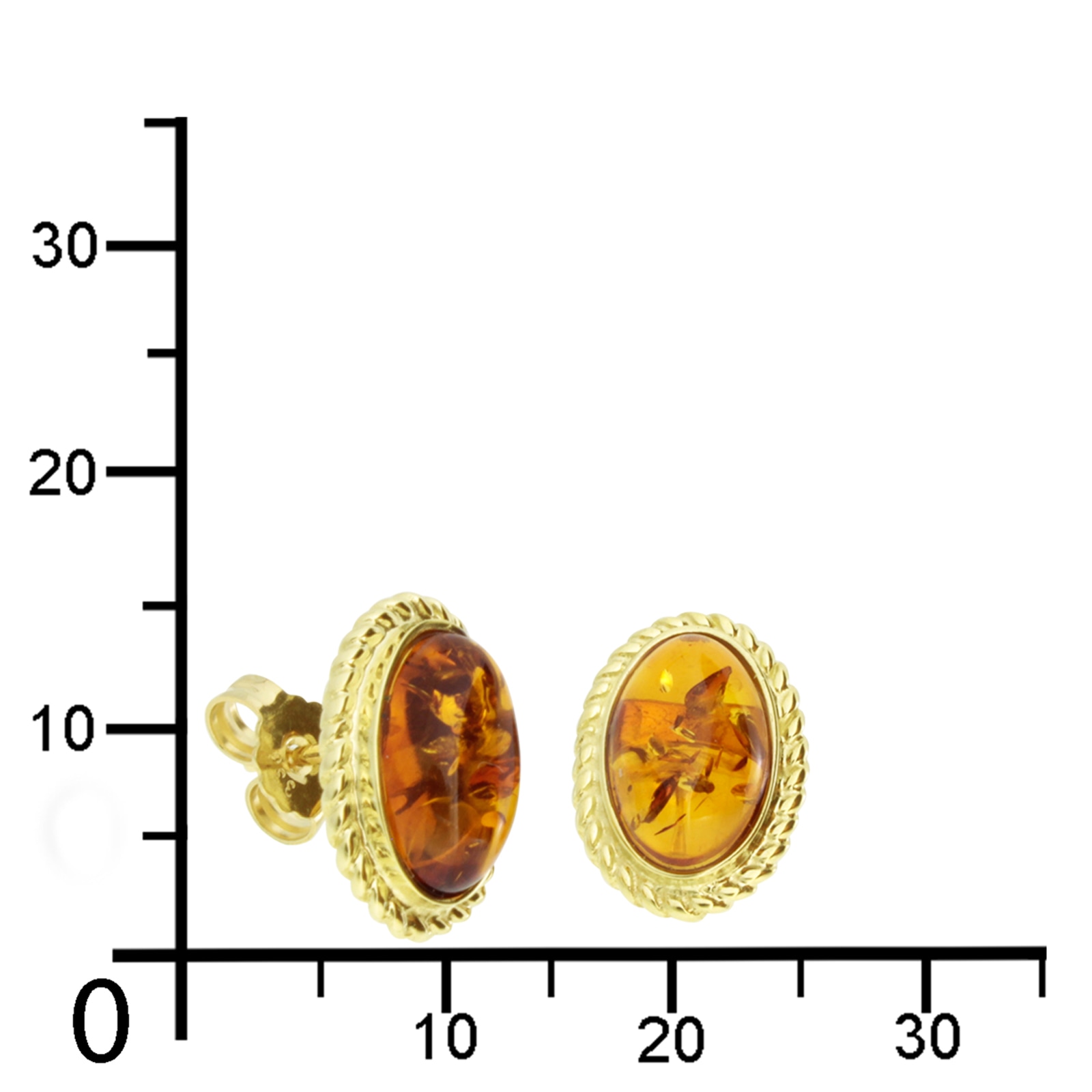 OSTSEE-SCHMUCK Paar Ohrstecker »- Julie - Gold 585/000 - Bernstein«