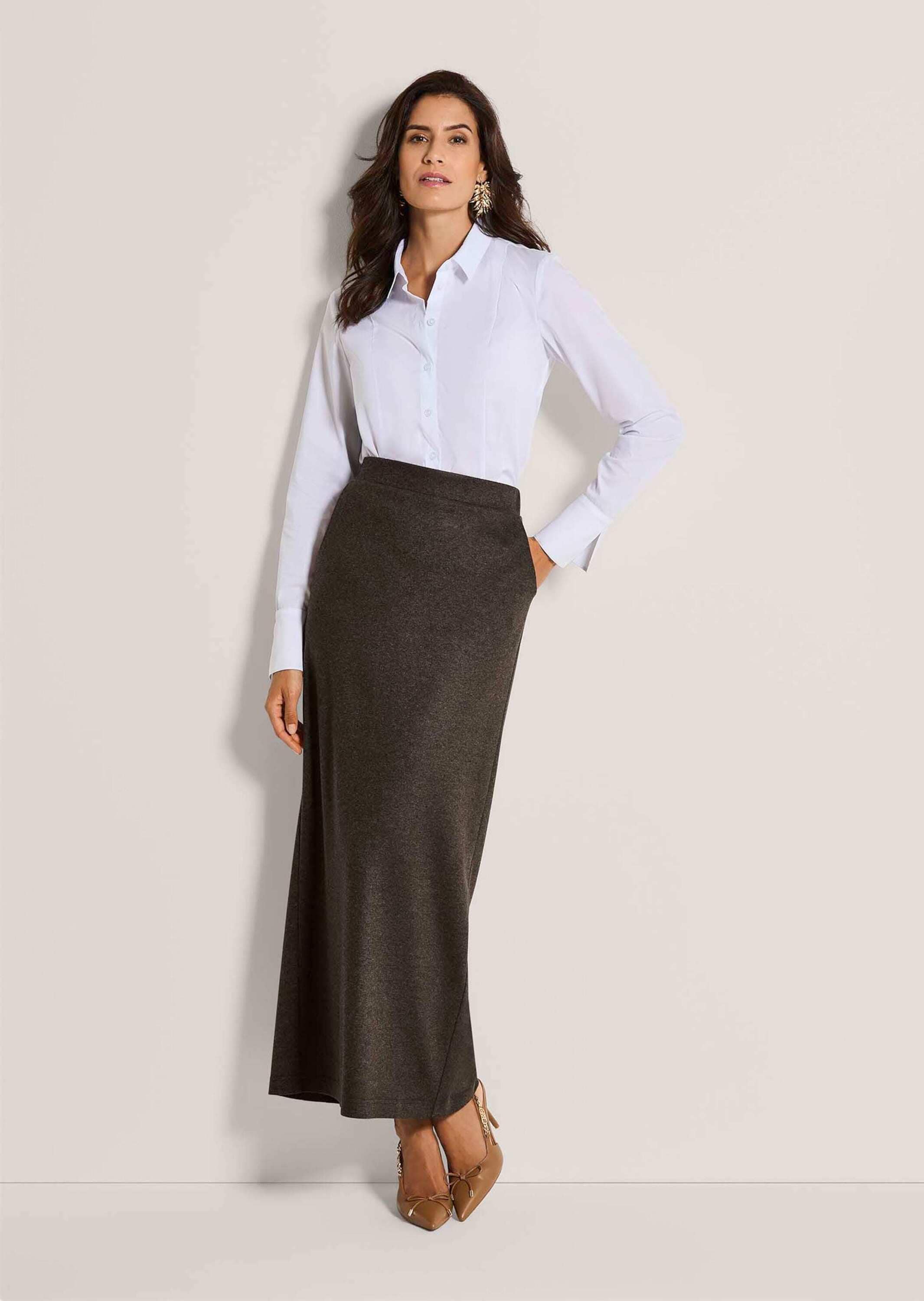 MADELEINE Midirock »Jerseyrock Maxirock mit Schlupfbund« Gehschlitz