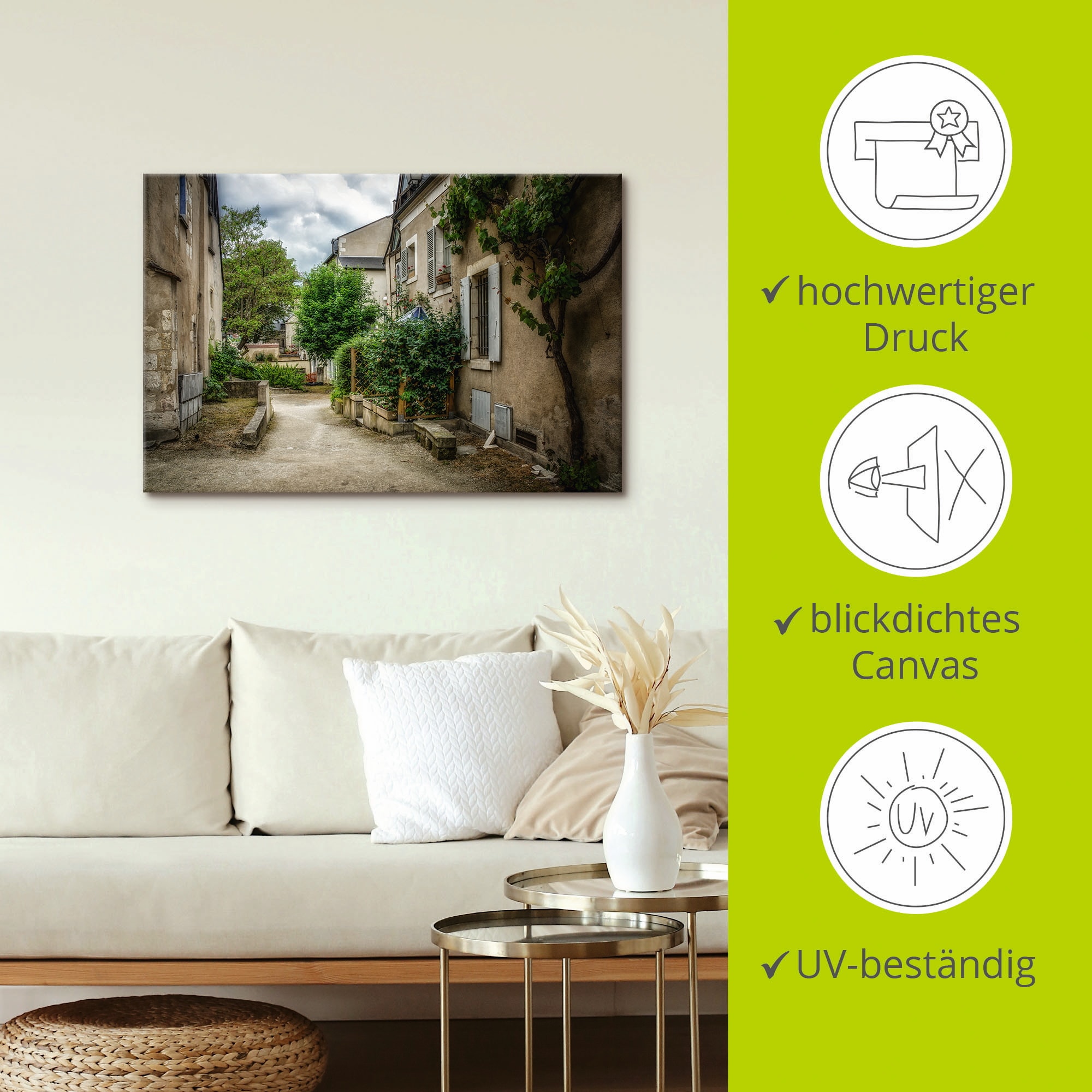 Artland Leinwandbild »Dorf in der Bretagne - Frankreich« Frankreich 1 Stk. tlg. auf Holzrahmen gespannt