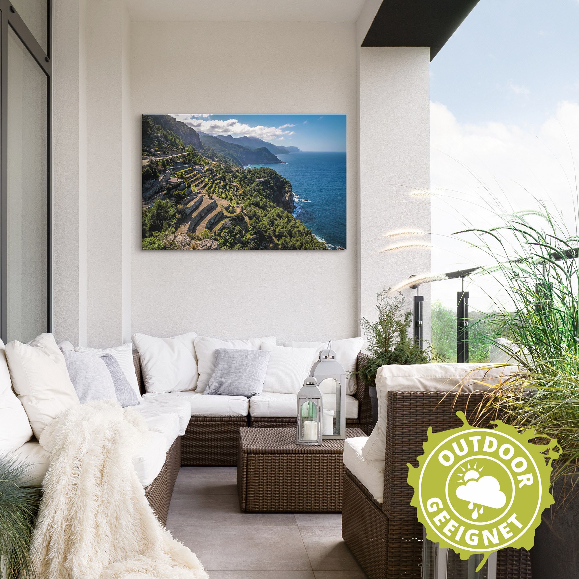Artland Wandbild »Terrassen an Torre des Verger, Mallorca«, Küstenbilder, (1 St.), als Alubild, Leinwandbild, Wandaufkleber oder Poster in versch. Größen