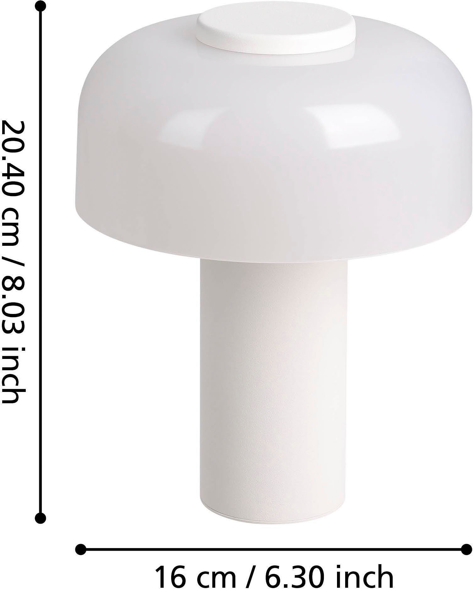EGLO Tischleuchte »Ponente Tischlampe, Nachtischlampe, Metall und Kunststoff, IP44, Lampe« LED-Modul 1 Stk. Kaltweiß | Neutralweiß | Warmweiß Tischleuchte - H20 x Ø16 cm - weiß - 2,25W inkl.
