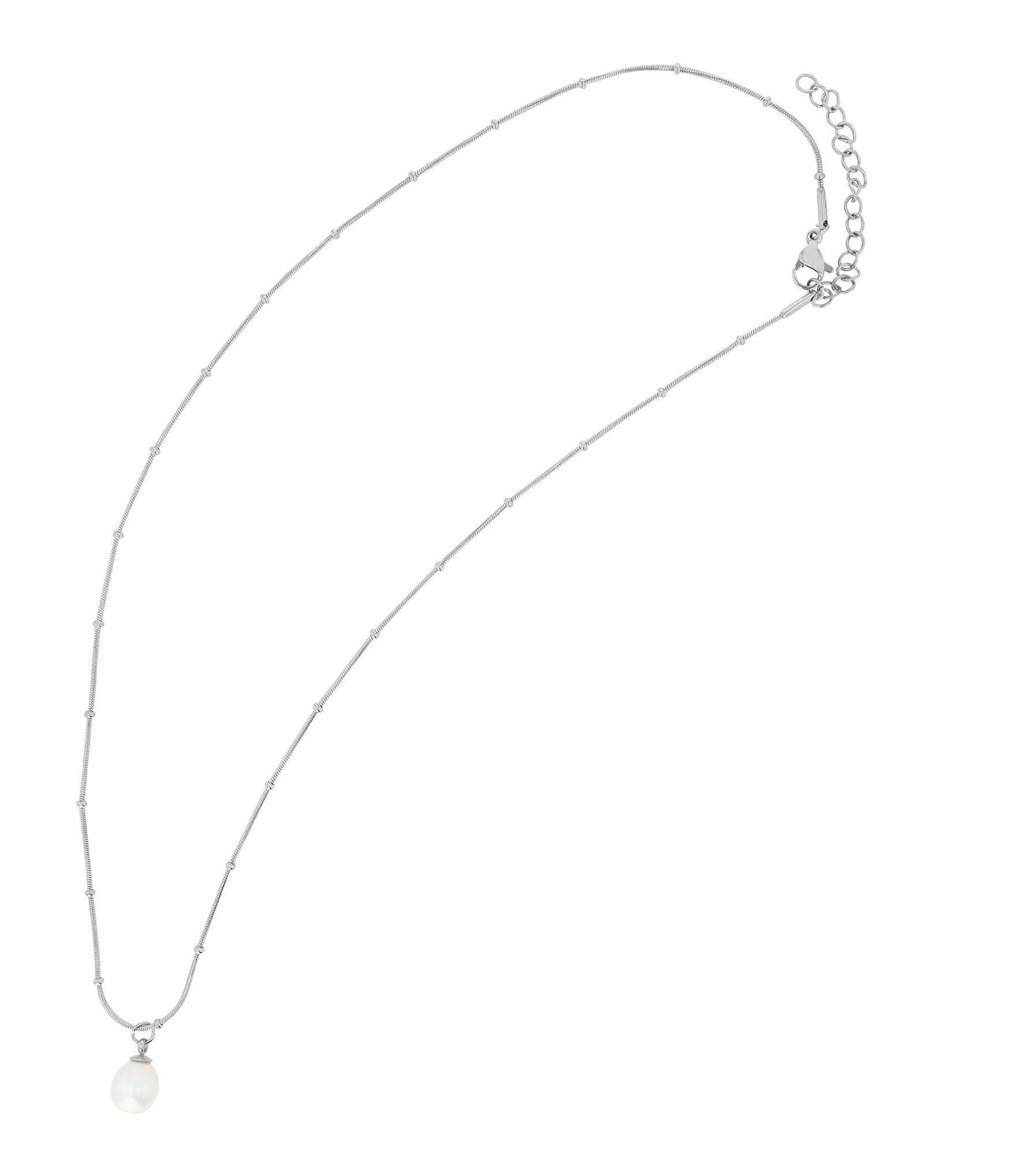 Adelia´s Gliederkette »Damen Halskette aus Edelstahl mit Süßwasserperle 45 cm«
