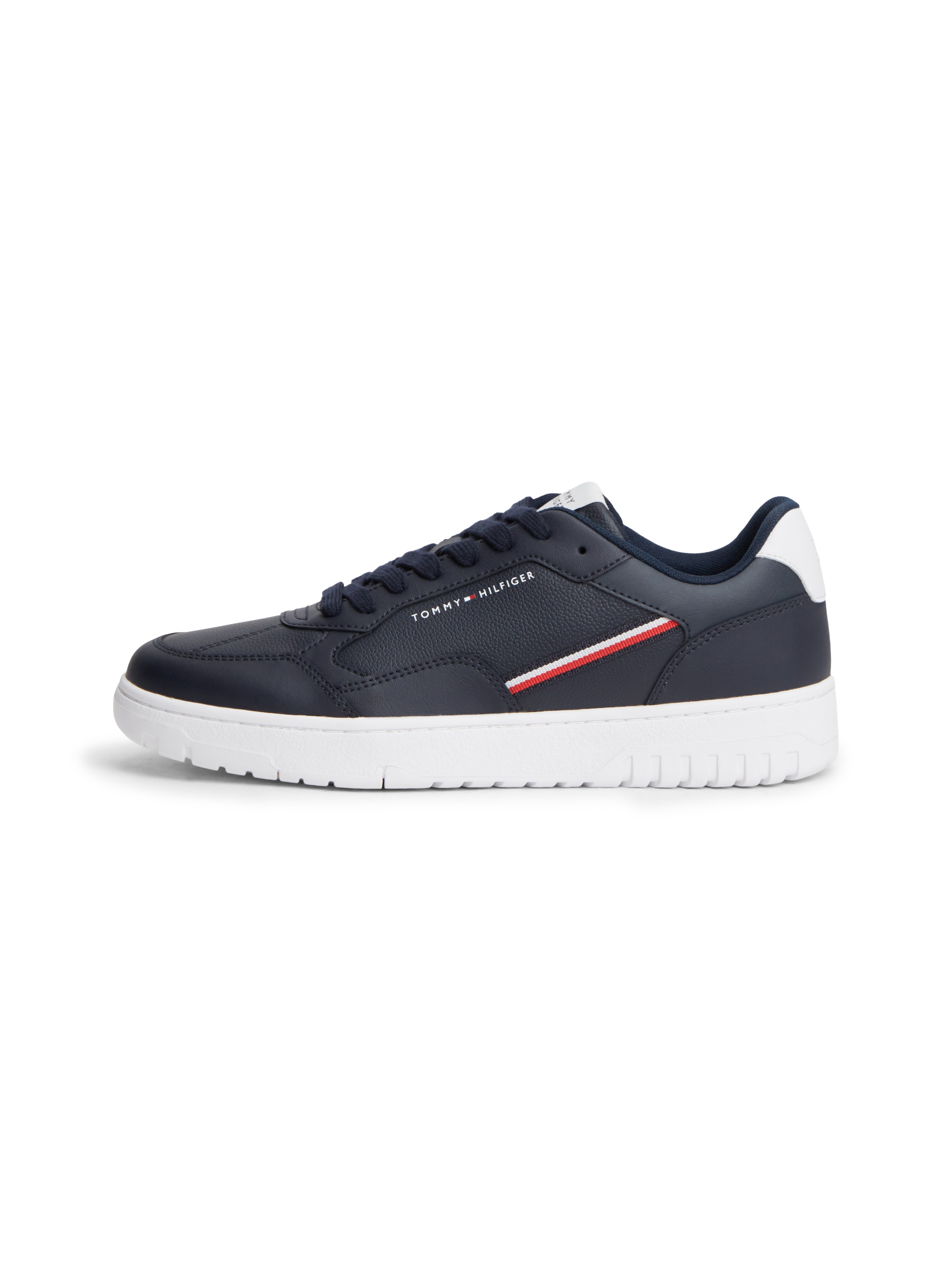 Tommy Hilfiger Sneaker »TH BASKET CORPORATE STRIPES«  Schnürer, Halbschuh mit Textil-Streifen, in Tommy Farben