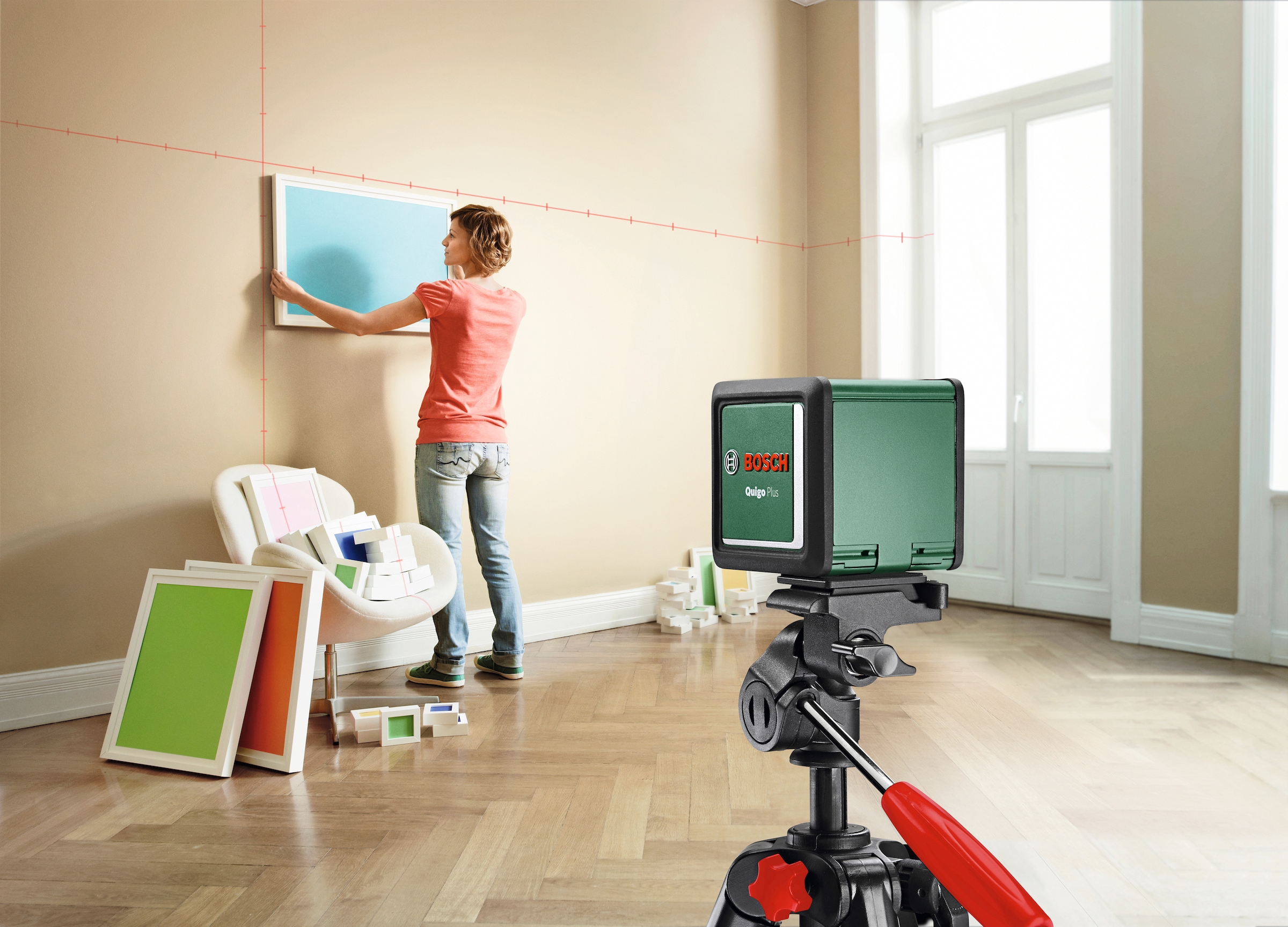 Bosch Home & Garden Kreuzlinienlaser »Quigo Plus«, (Set), Max. Reichweite: 7m