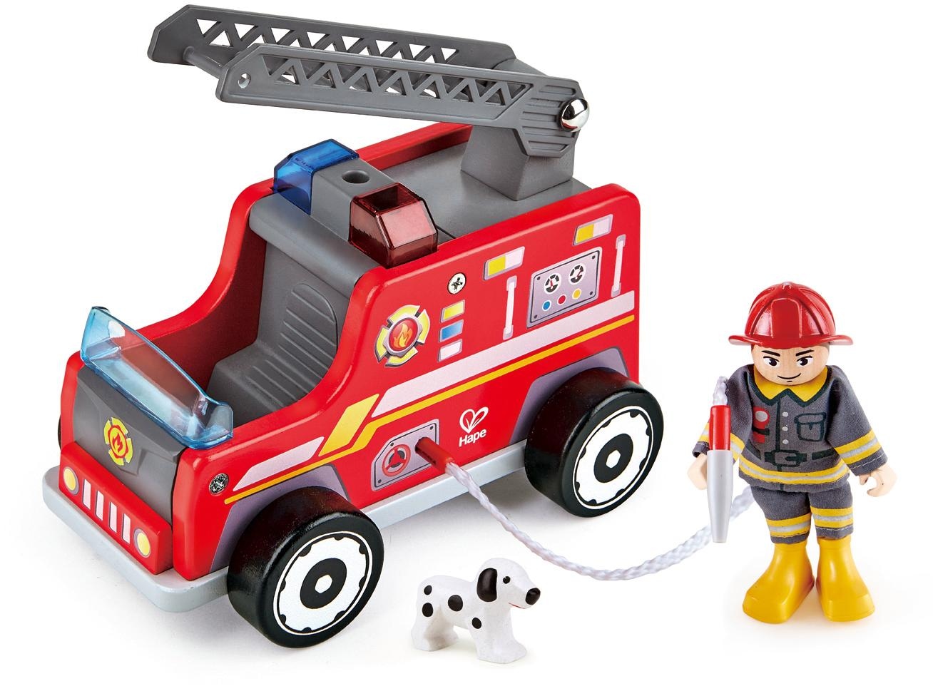 Hape Spielzeug-Feuerwehr »Holzspielzeug, Feuerwehr-Trupp«, (Set