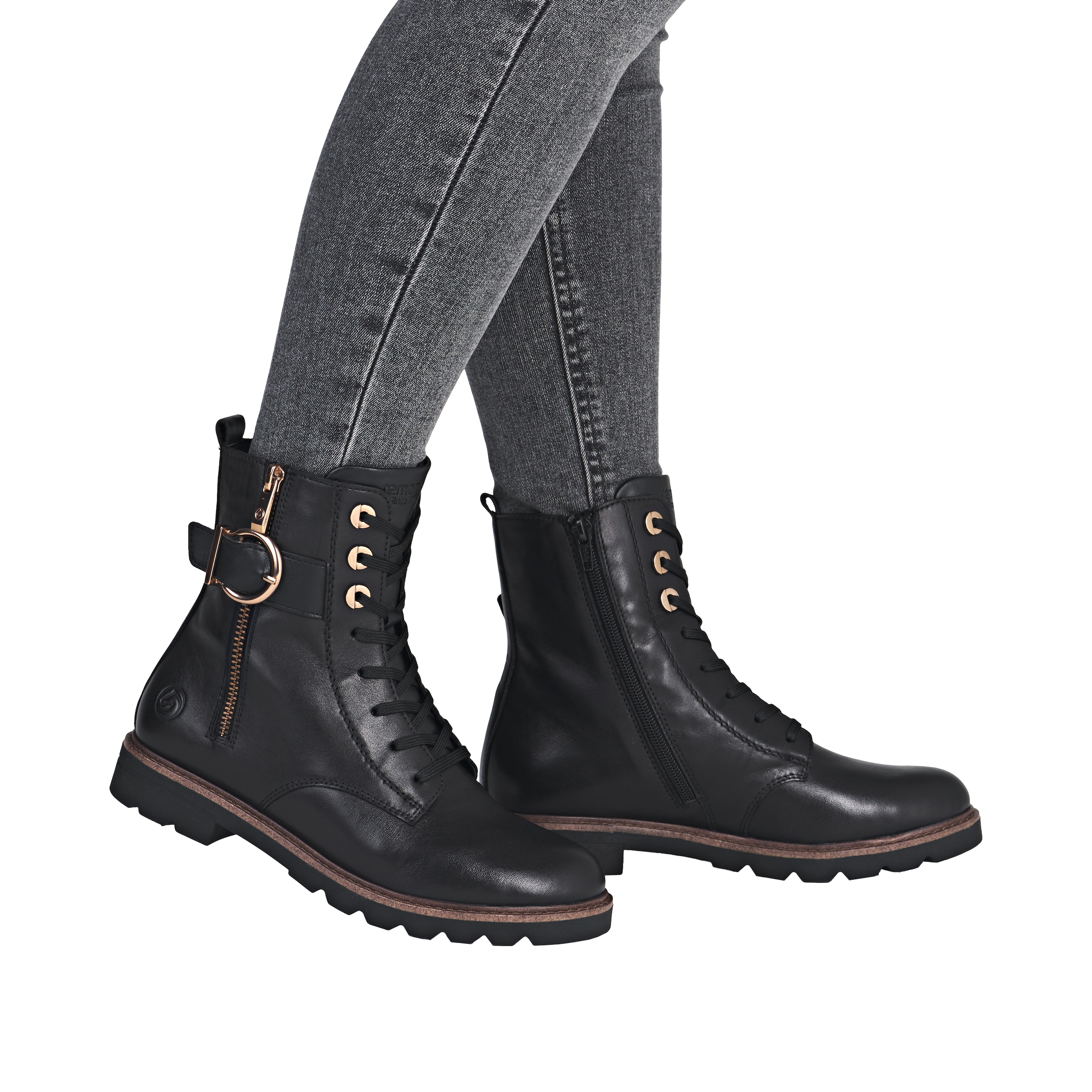 Remonte Schnürstiefelette  Schnürboots, Casual-Stiefelette, Blockabsatz, mit großer Zierschließe