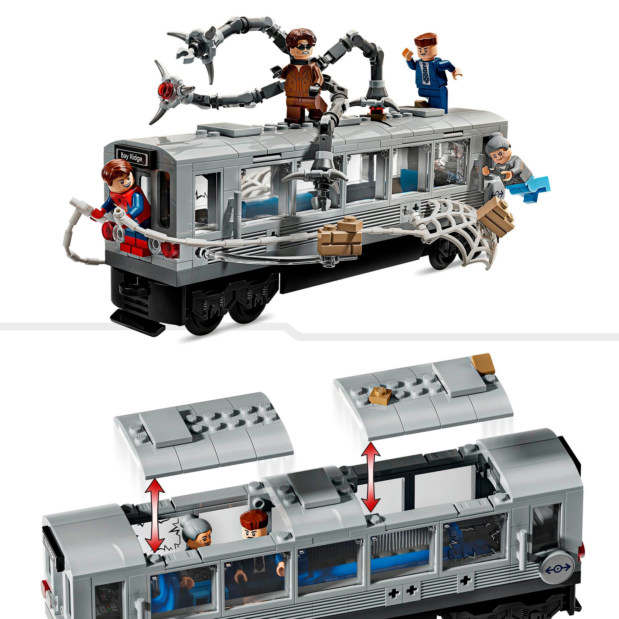 LEGO® Konstruktionsspielsteine »Spider-Man vs. Doc Ock: Showdown in der U-Bahn (76321)«, (393 St.), LEGO Super Heroes; Made in Europe