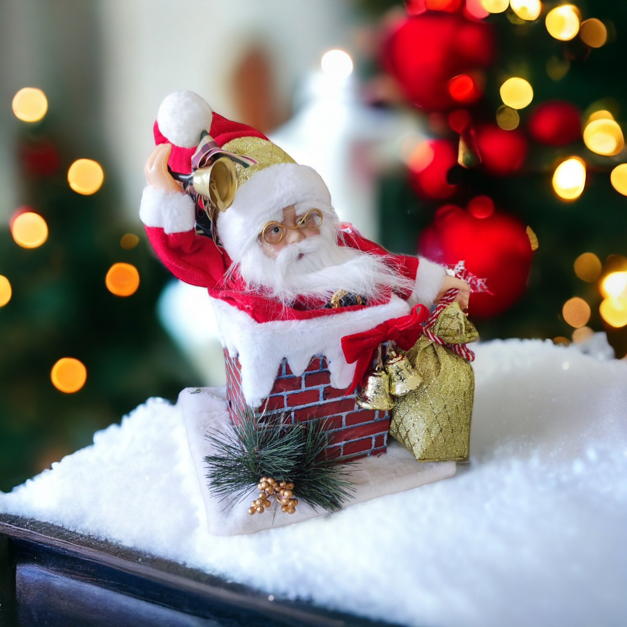 SHX Weihnachtsmann »Animierter Weihnachtsmann im Schornstein« Bewegung, Soundeffekte