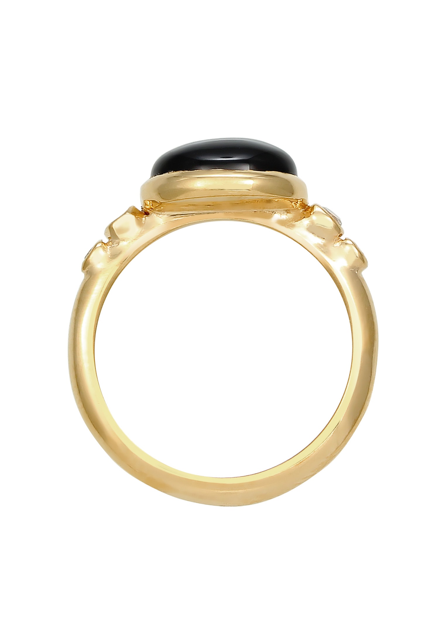 Elli Premium Silberring »Ring Cocktail Topas Schwarz 925 Sterling Silber vergoldet«