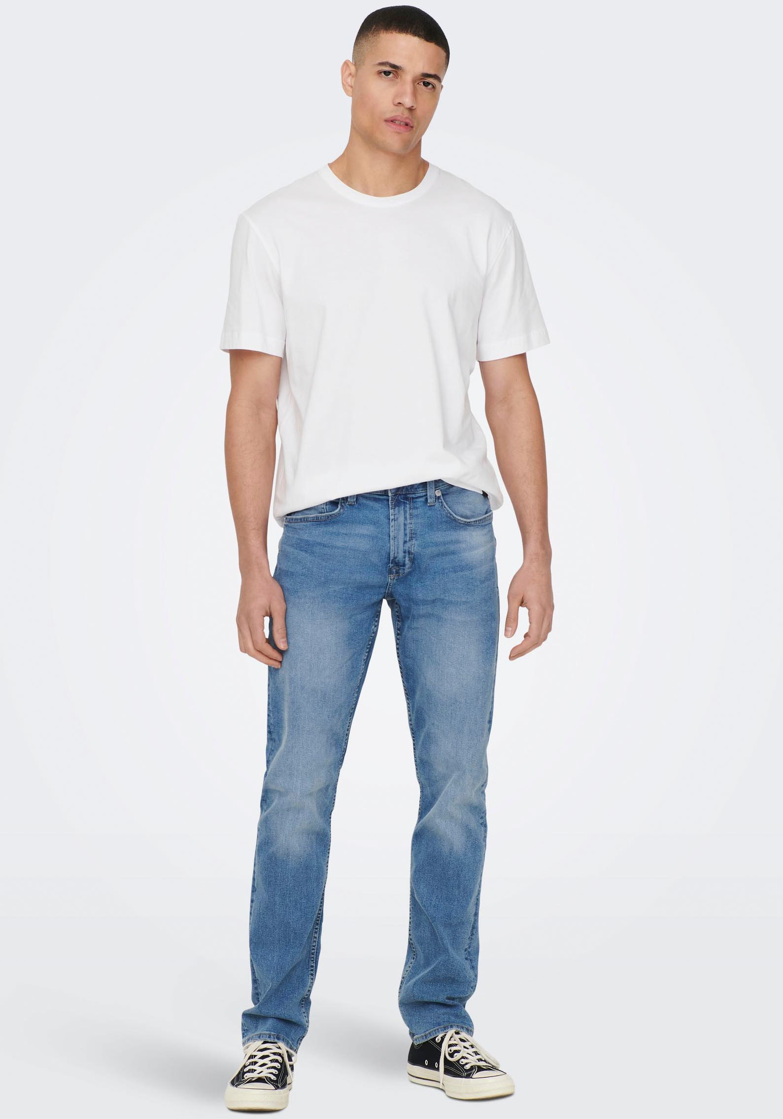 ONLY & SONS Rundhalsshirt »ONSMAX LIFE REG SS STITCH TEE«