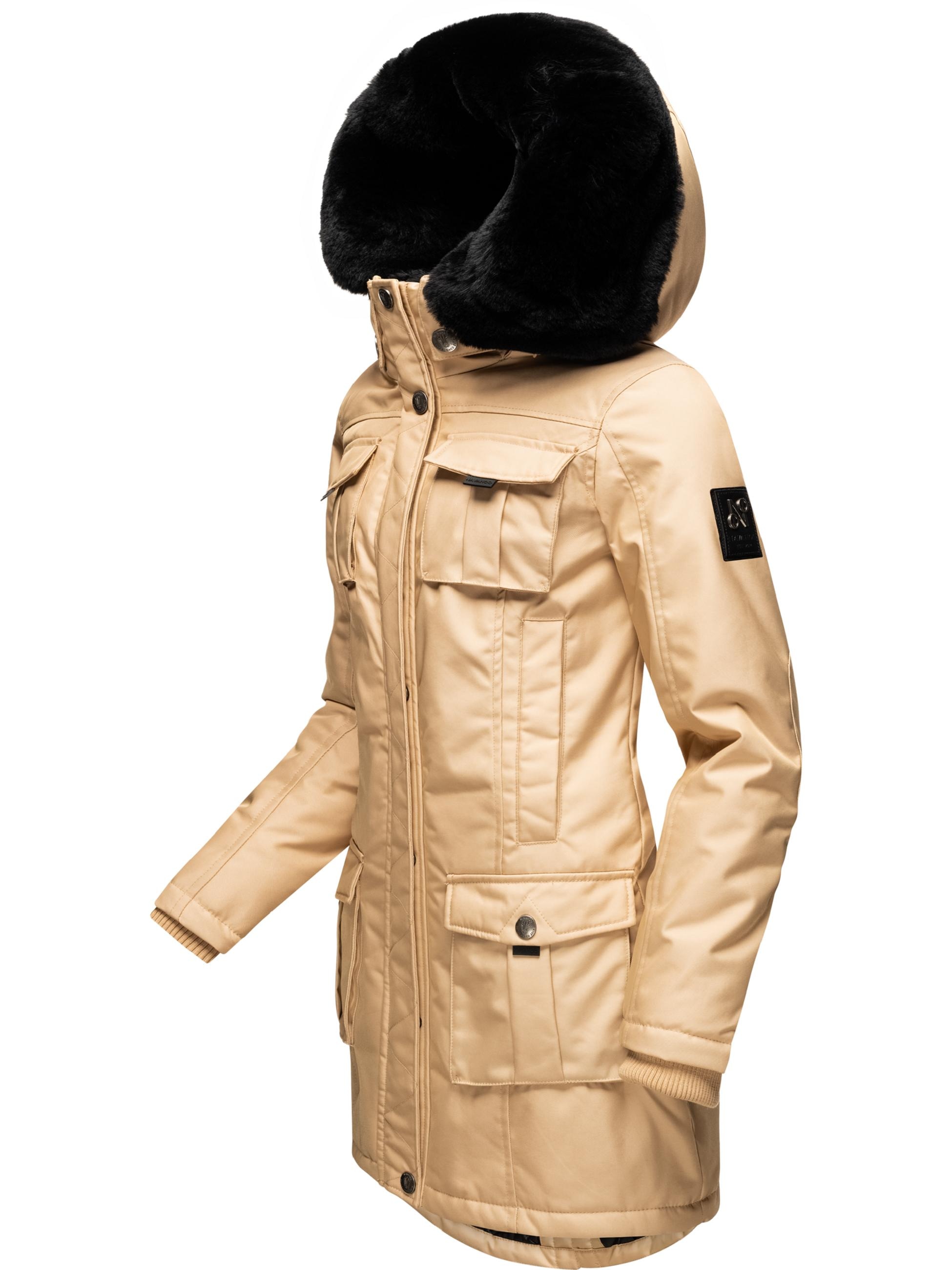 Navahoo Wintermantel »Wintermantel Tiniis«, Parka mit abnehmbarer Kapuze und extra Einkaufstasche