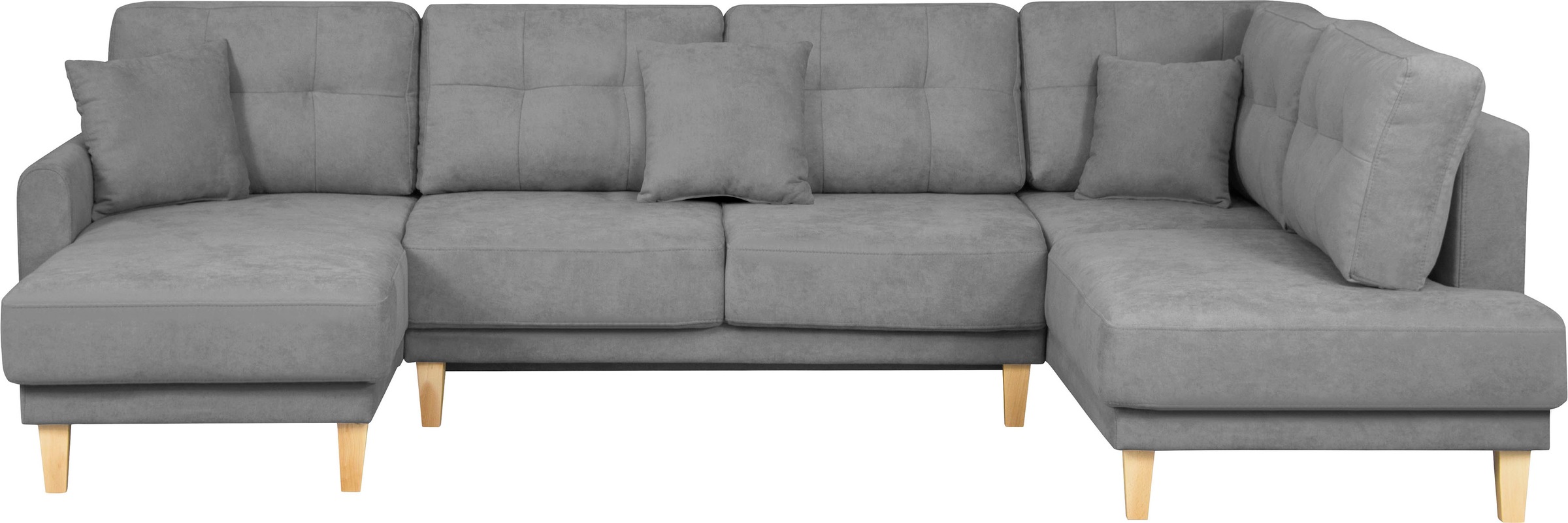 Home affaire Wohnlandschaft »TRIPLO U-Form wahlweise mit Schlaffunktion, B/T/H: 310/192/90 cm«, Schlafsofa, auch mit Bettkasten, Steppung im Rückenkissen