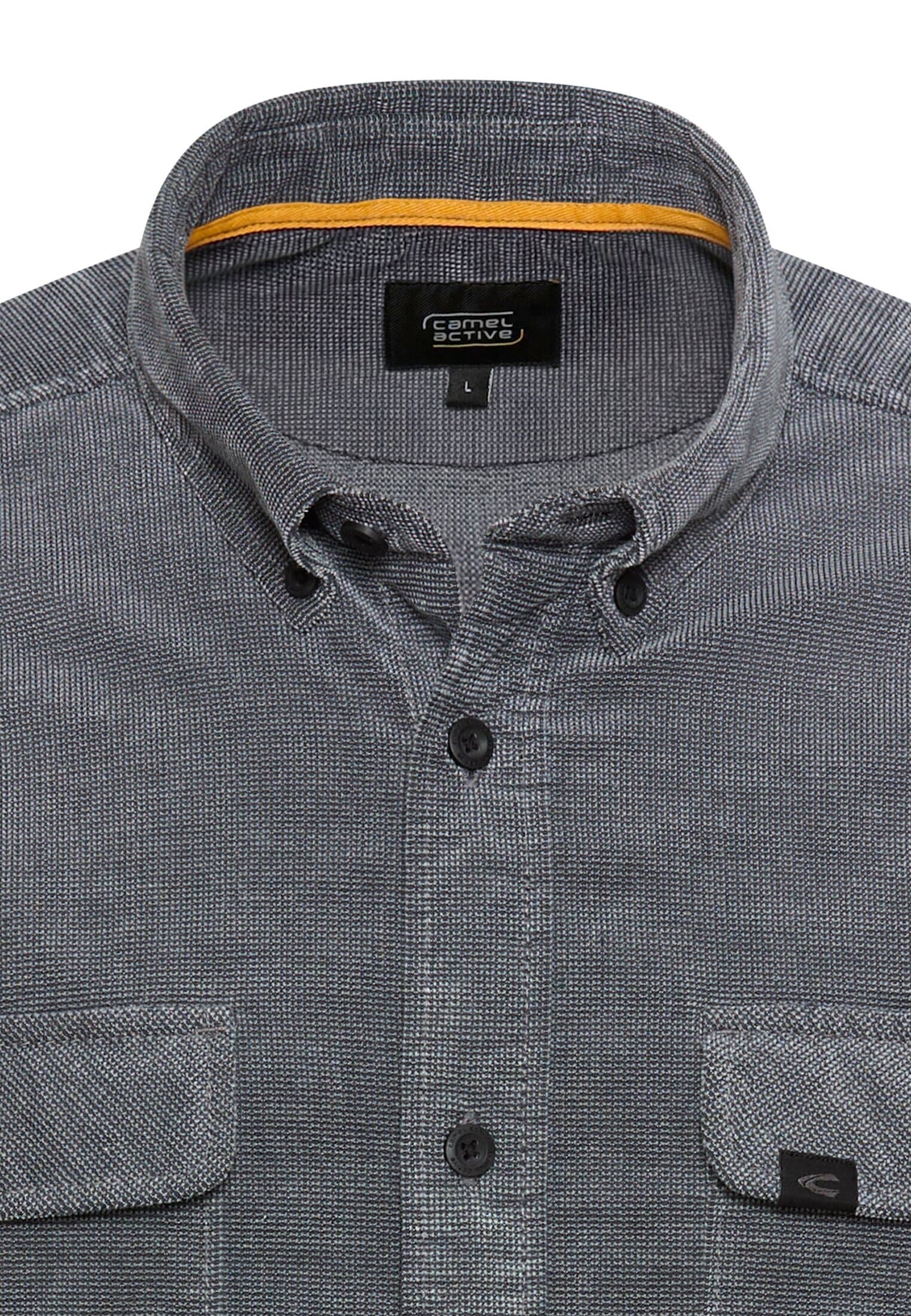 camel active Langarmhemd Cordhemd mit Button-Down-Kragen und Knopfleiste
