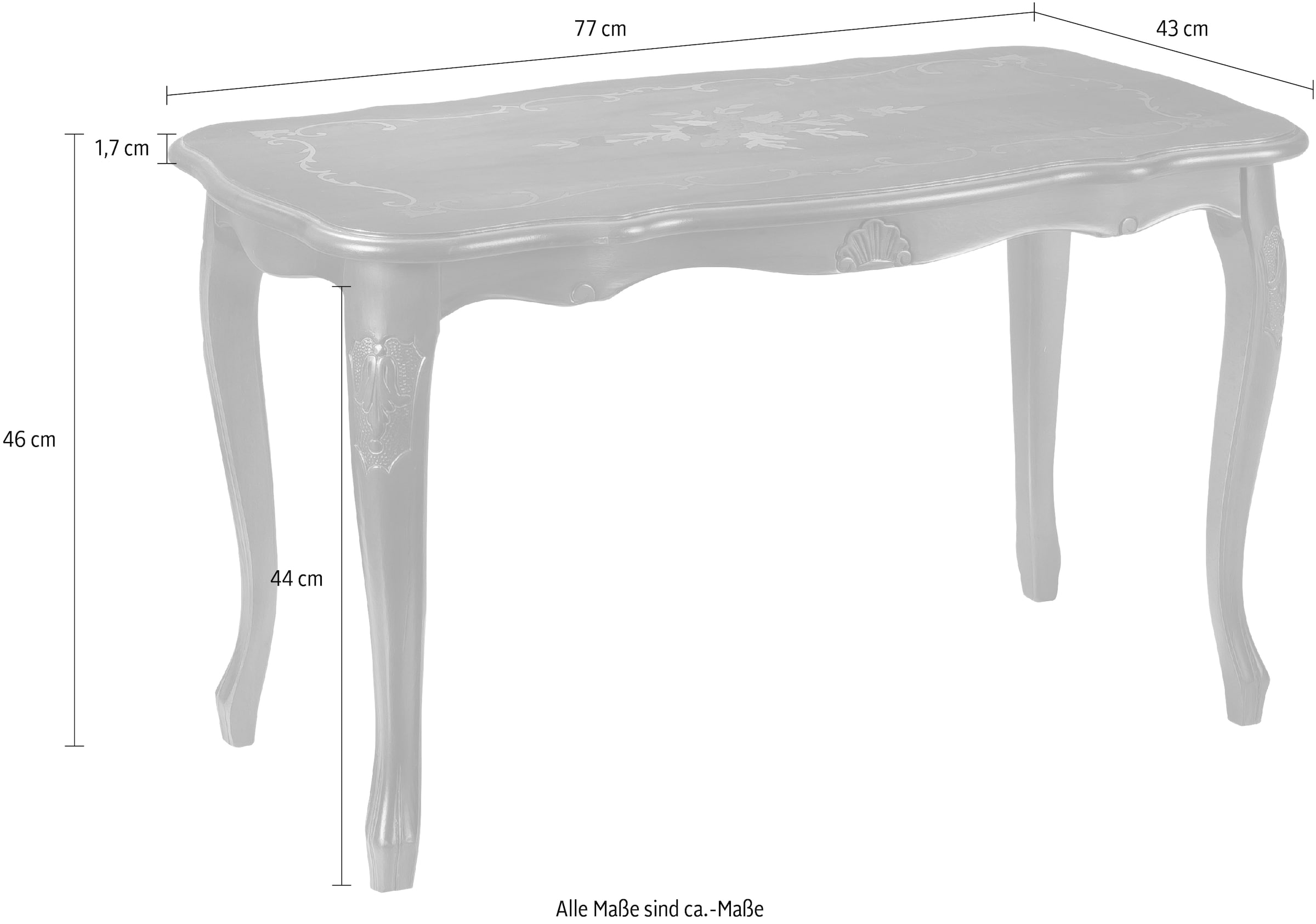 Home affaire Beistelltisch »Alina«, Breite 77 cm