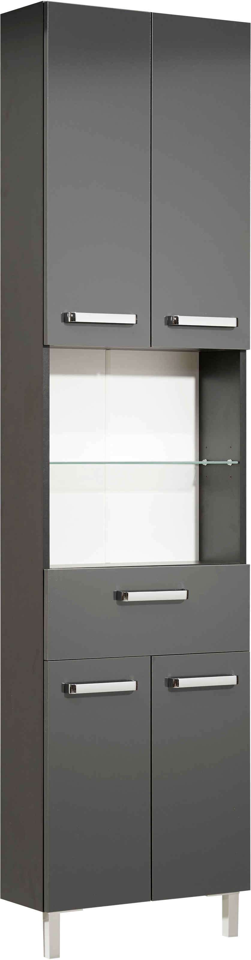 Saphir Badmöbel-Set »Quickset 311 6-teilig, Waschbeckenunterschrank und LED-Spiegelschrank«, (Set, 6 St.), inkl. Türdämpfer, Badezimmer-Set ohne Waschbecken, Badezimmer Schrank